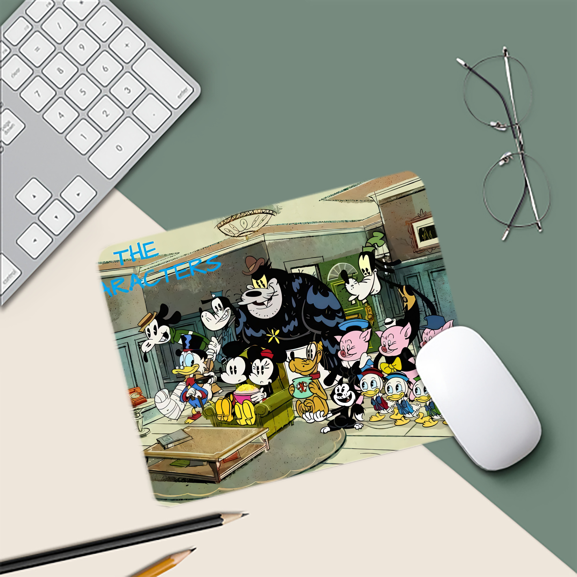 ミッキーマウス Mickey Mouse マウスパッド ステッチ加工 ラバー素材 防水 滑り止め 超薄型 ゲーミング/オフィス対応