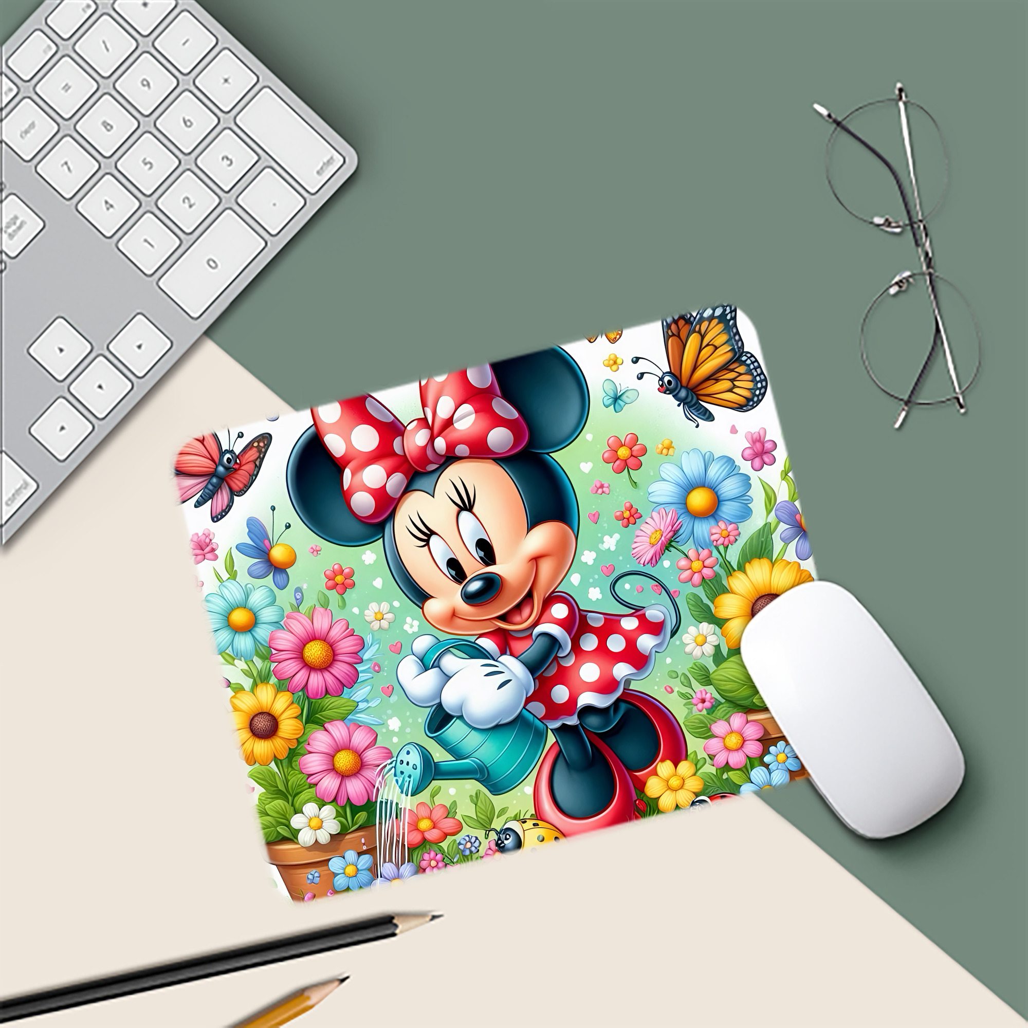 ミッキーマウス Mickey Mouse マウスパッド ステッチ加工 ラバー素材 防水 滑り止め 超薄型 ゲーミング/オフィス対応
