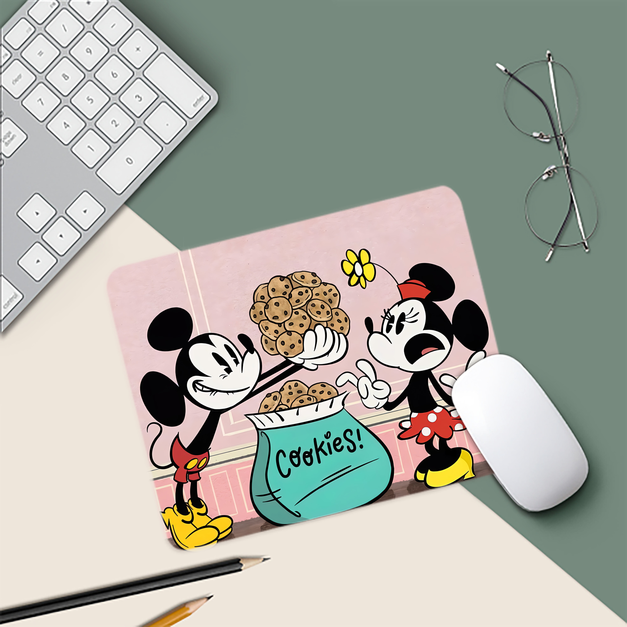 ミッキーマウス Mickey Mouse マウスパッド ステッチ加工 ラバー素材 防水 滑り止め 超薄型 ゲーミング/オフィス対応