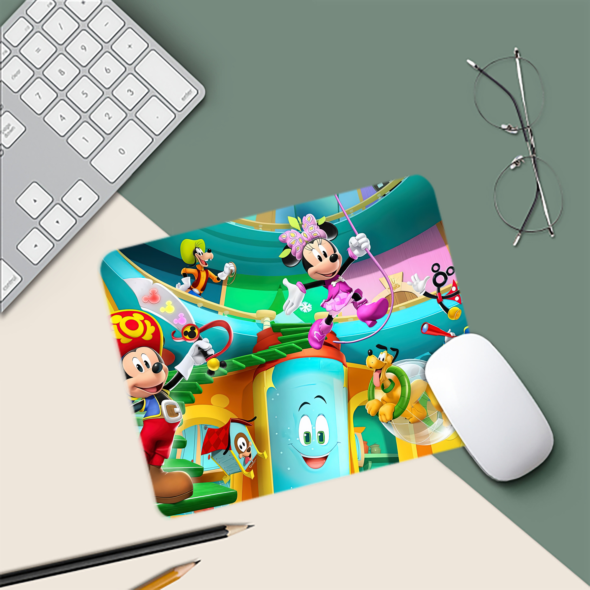 ミッキーマウス Mickey Mouse マウスパッド ステッチ加工 ラバー素材 防水 滑り止め 超薄型 ゲーミング/オフィス対応