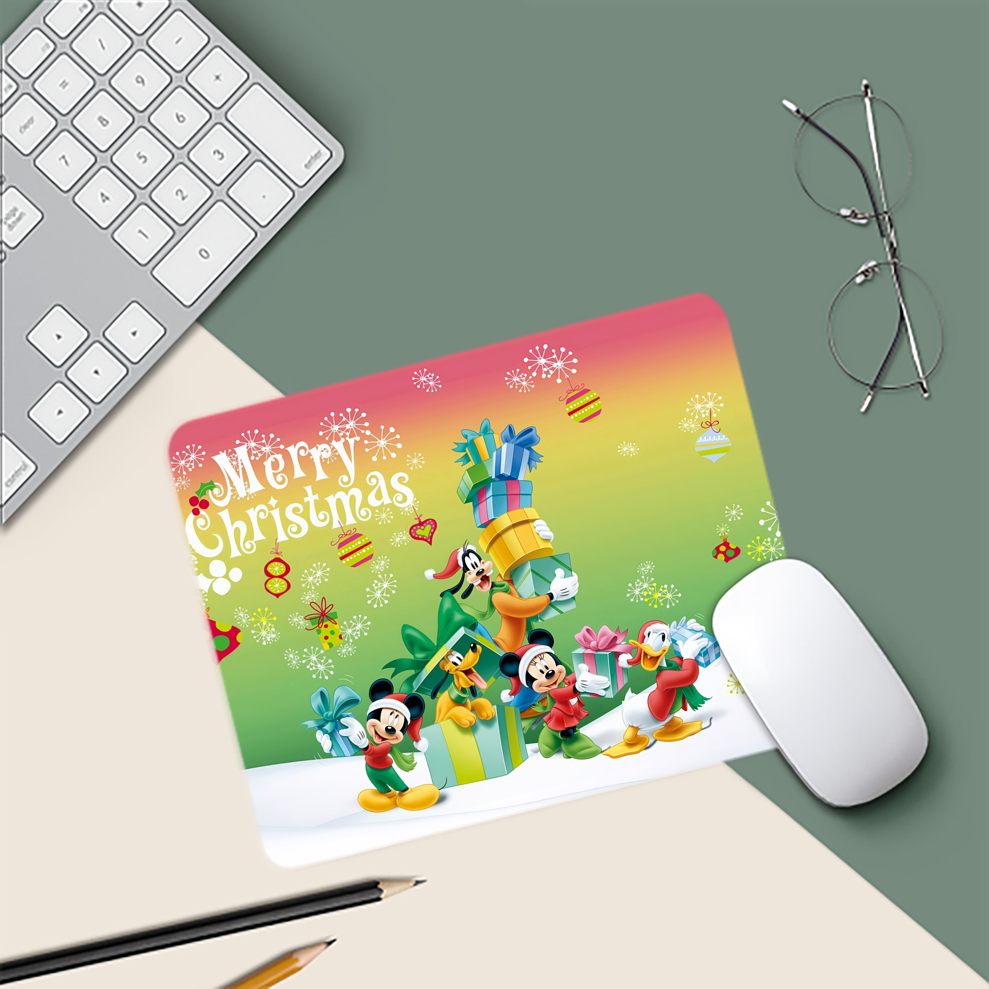 ミッキーマウス Mickey Mouse マウスパッド ステッチ加工 ラバー素材 防水 滑り止め 超薄型 ゲーミング/オフィス対応