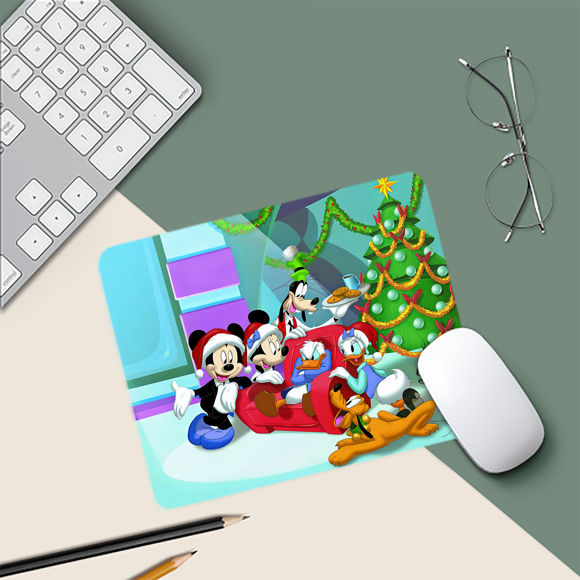 ミッキーマウス Mickey Mouse マウスパッド ステッチ加工 ラバー素材 防水 滑り止め 超薄型 ゲーミング/オフィス対応