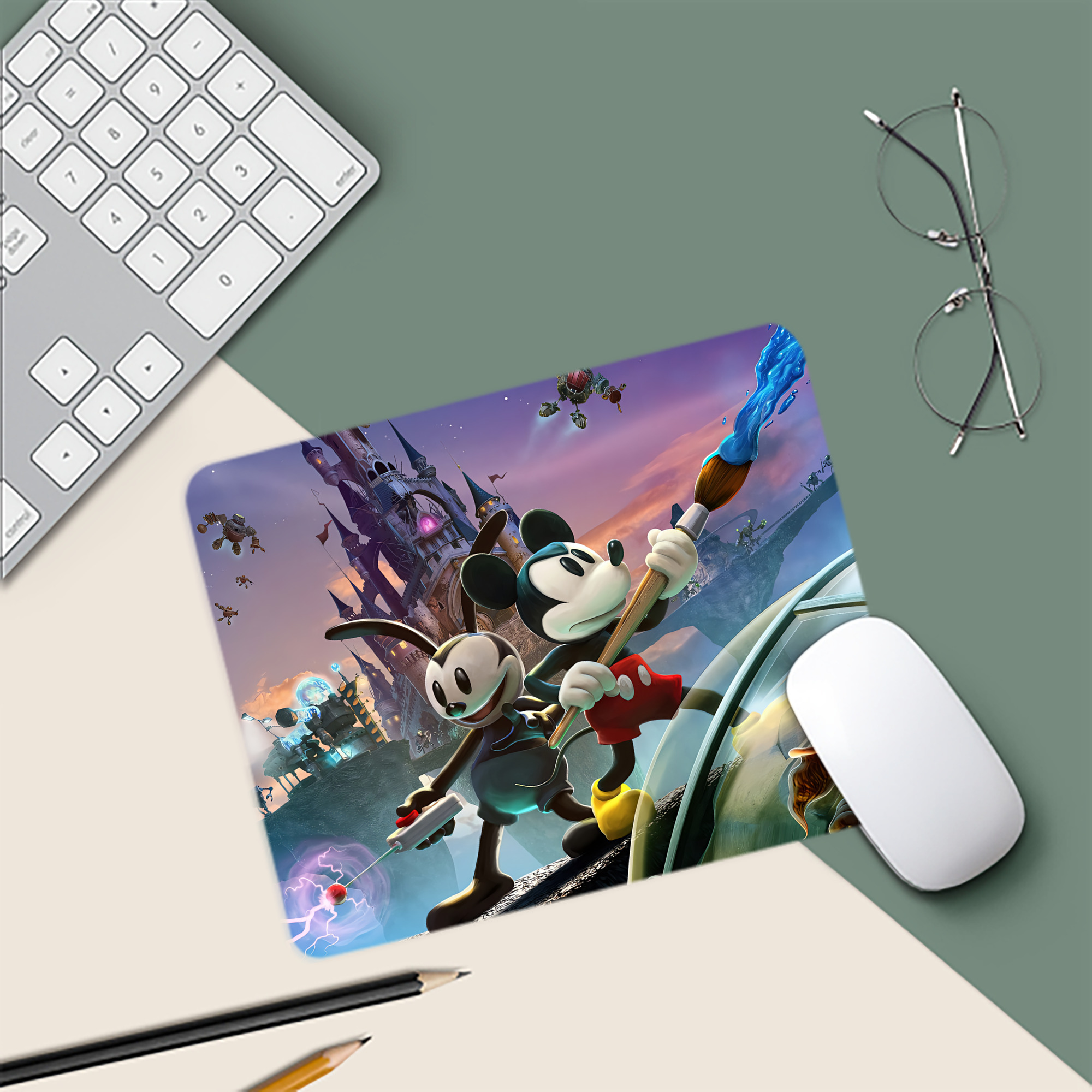 ミッキーマウス Mickey Mouse マウスパッド ステッチ加工 ラバー素材 防水 滑り止め 超薄型 ゲーミング/オフィス対応