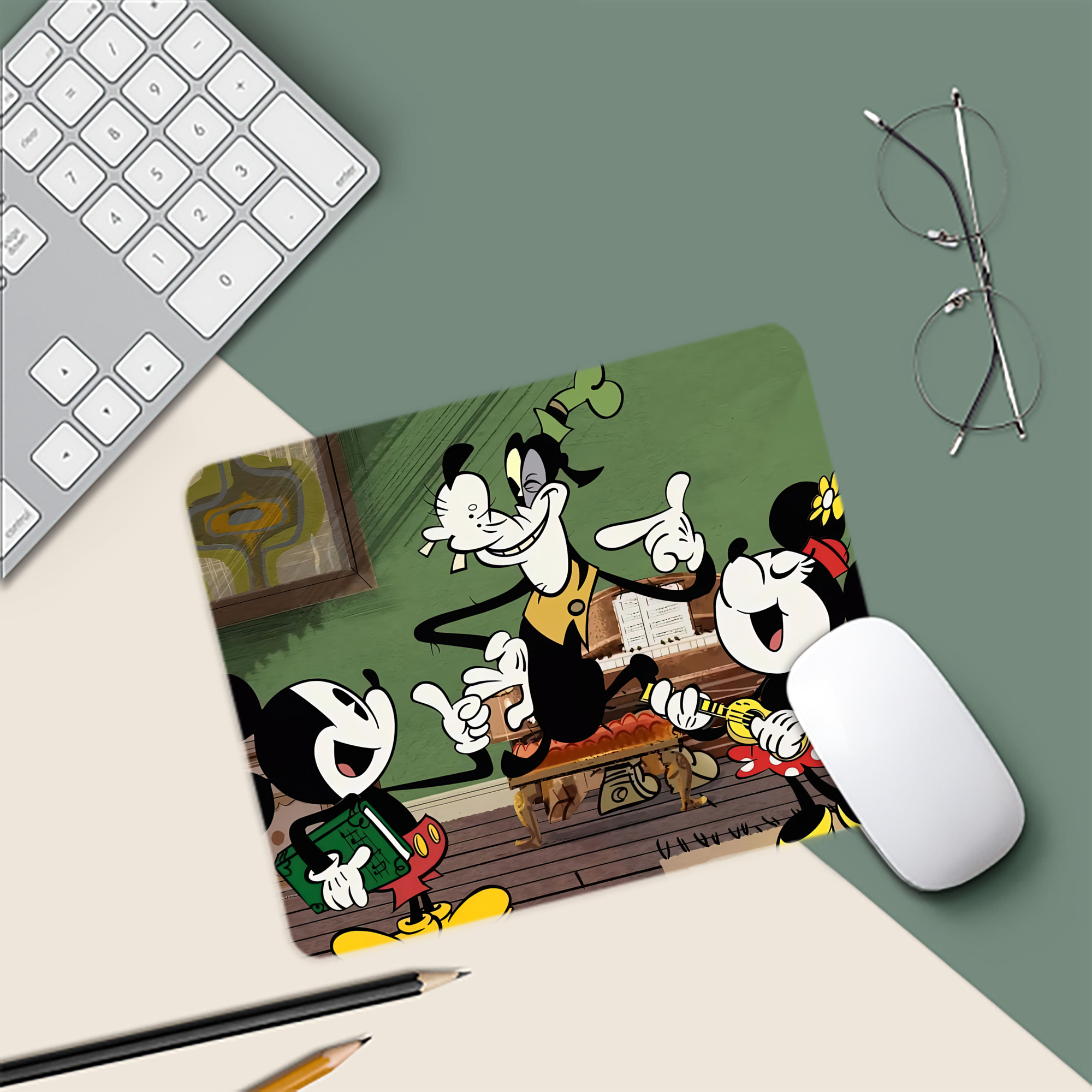 ミッキーマウス Mickey Mouse マウスパッド ステッチ加工 ラバー素材 防水 滑り止め 超薄型 ゲーミング/オフィス対応