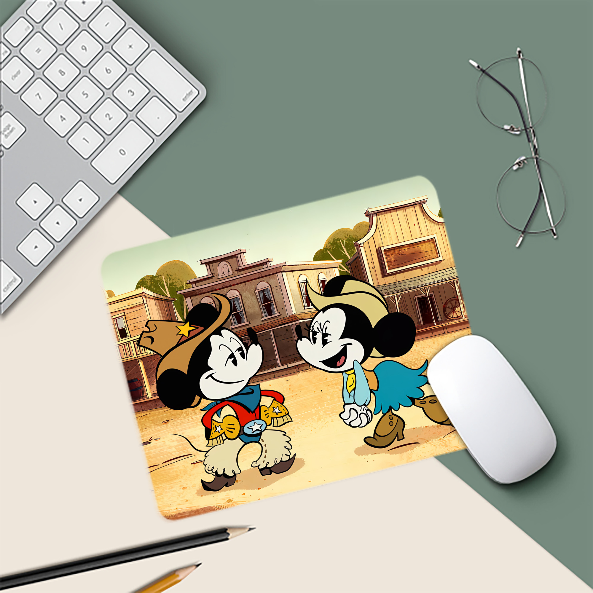 ミッキーマウス Mickey Mouse マウスパッド ステッチ加工 ラバー素材 防水 滑り止め 超薄型 ゲーミング/オフィス対応