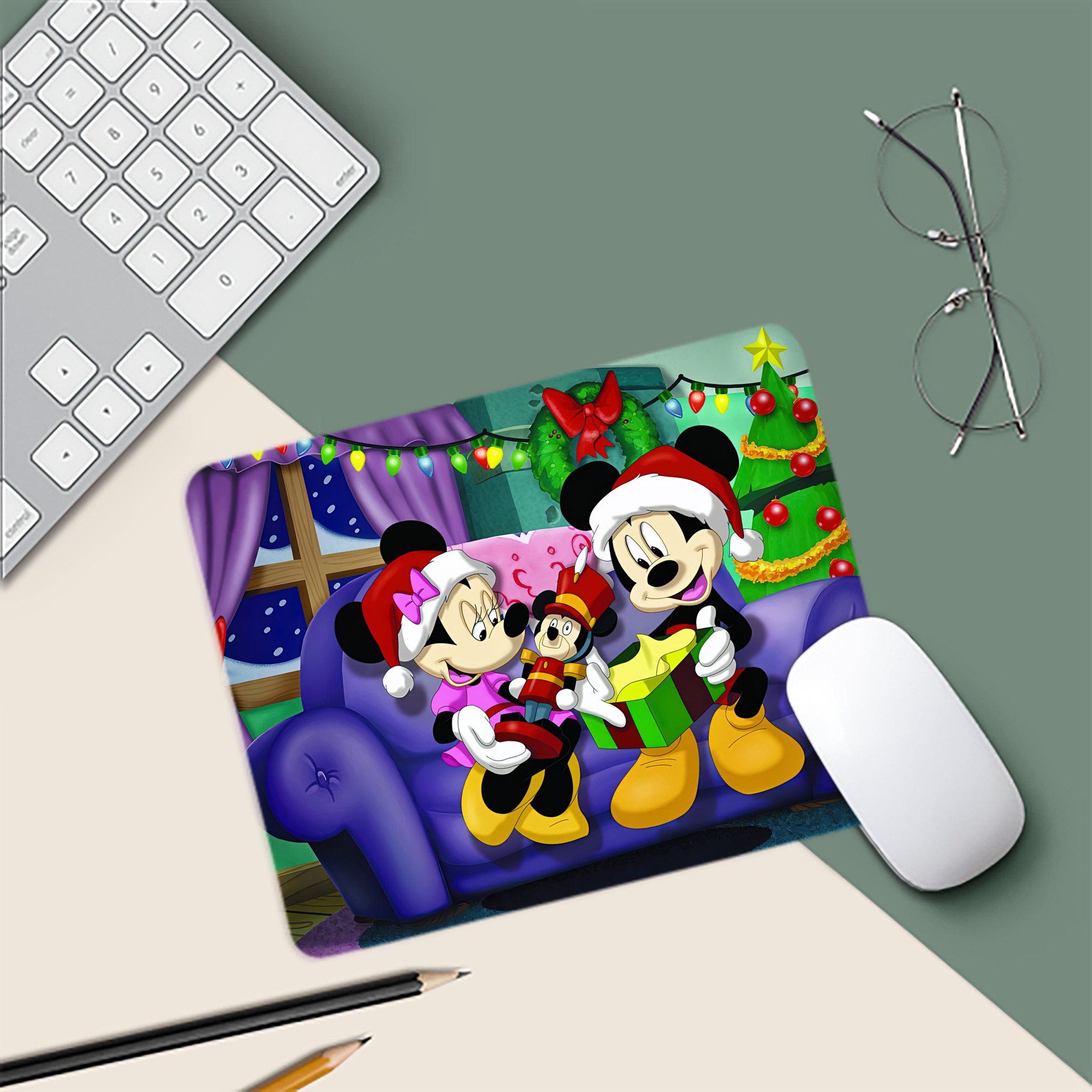 ミッキーマウス Mickey Mouse マウスパッド ステッチ加工 ラバー素材 防水 滑り止め 超薄型 ゲーミング/オフィス対応