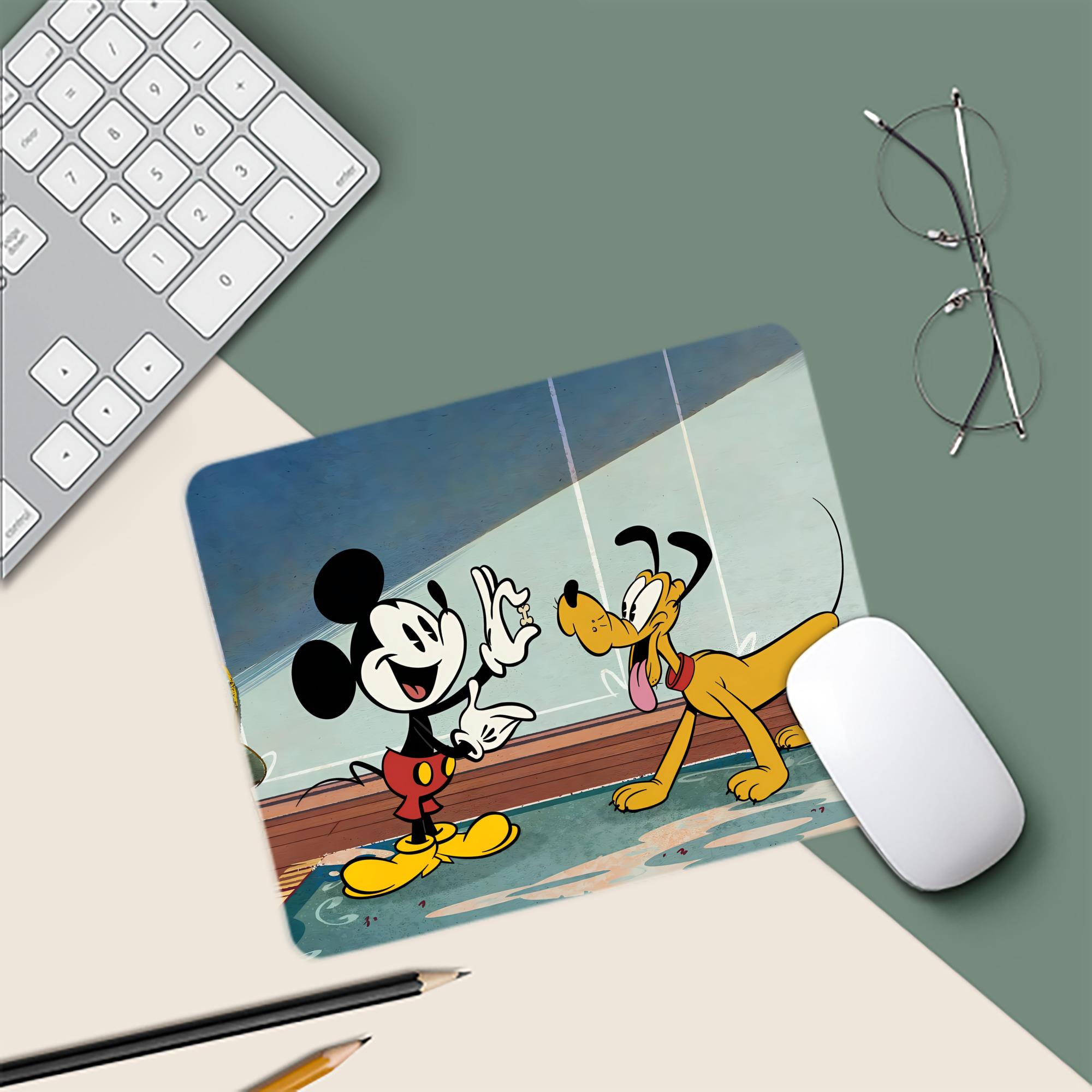 ミッキーマウス Mickey Mouse マウスパッド ステッチ加工 ラバー素材 防水 滑り止め 超薄型 ゲーミング/オフィス対応