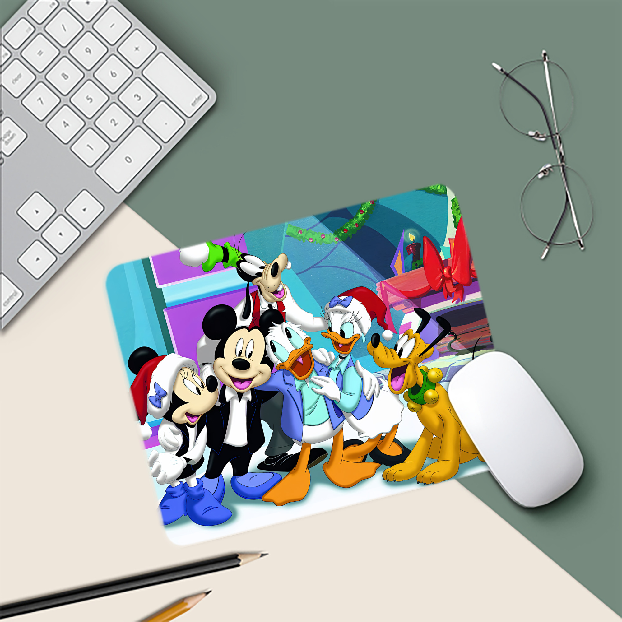 ミッキーマウス Mickey Mouse マウスパッド ステッチ加工 ラバー素材 防水 滑り止め 超薄型 ゲーミング/オフィス対応