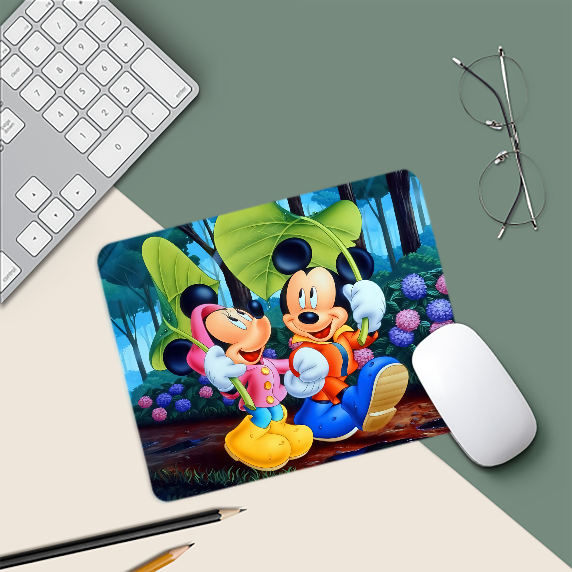 ミッキーマウス Mickey Mouse マウスパッド ステッチ加工 ラバー素材 防水 滑り止め 超薄型 ゲーミング/オフィス対応