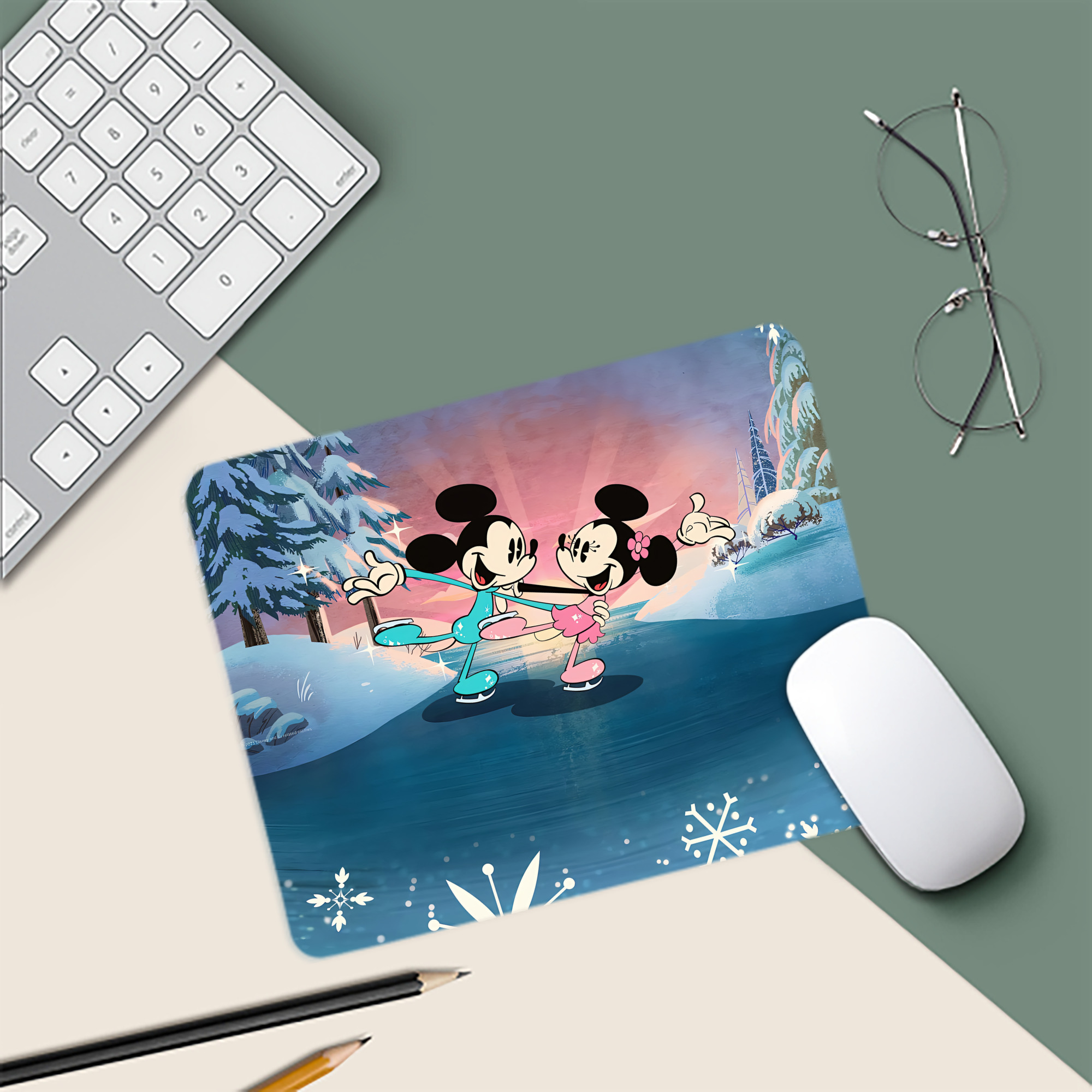 ミッキーマウス Mickey Mouse マウスパッド ステッチ加工 ラバー素材 防水 滑り止め 超薄型 ゲーミング/オフィス対応