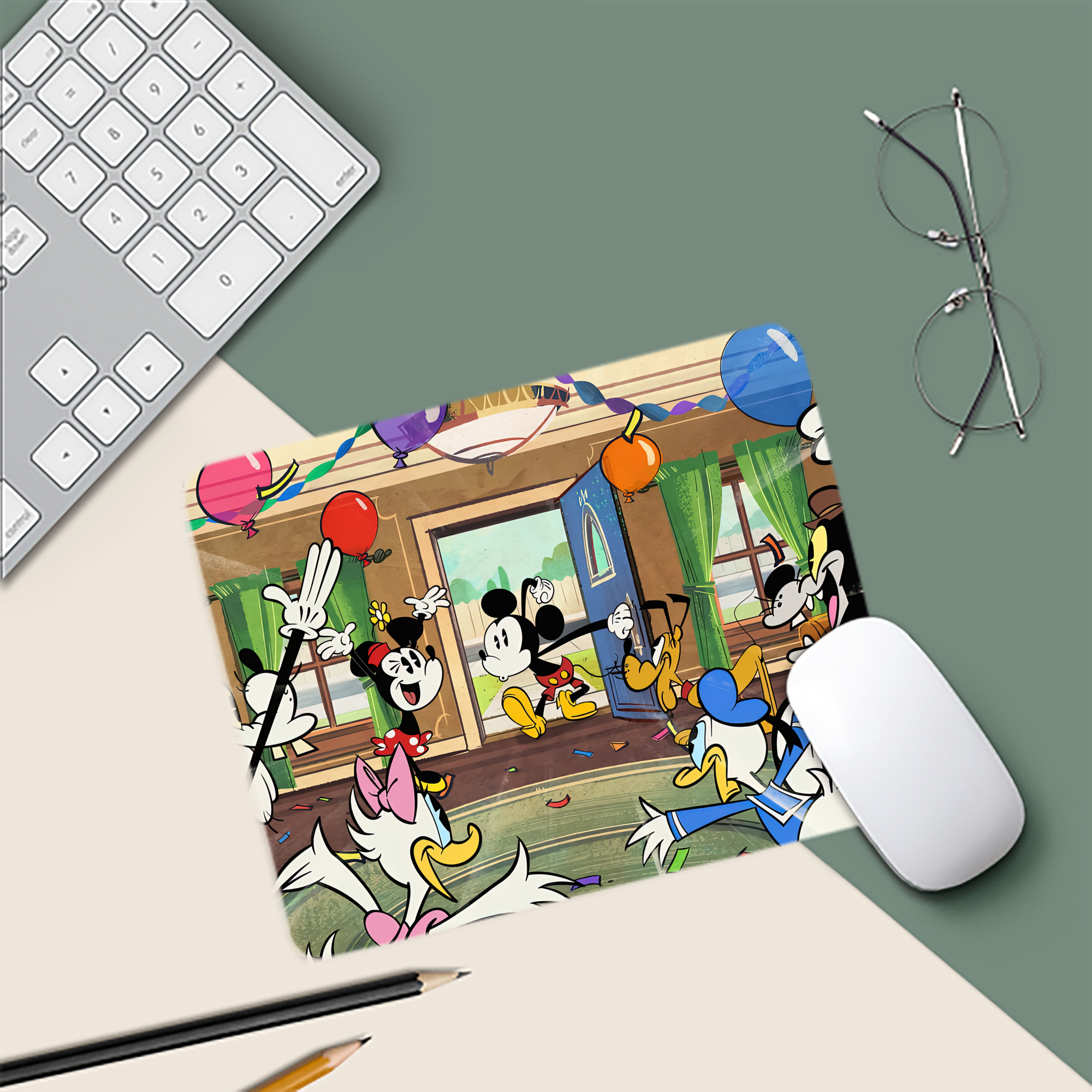 ミッキーマウス Mickey Mouse マウスパッド ステッチ加工 ラバー素材 防水 滑り止め 超薄型 ゲーミング/オフィス対応