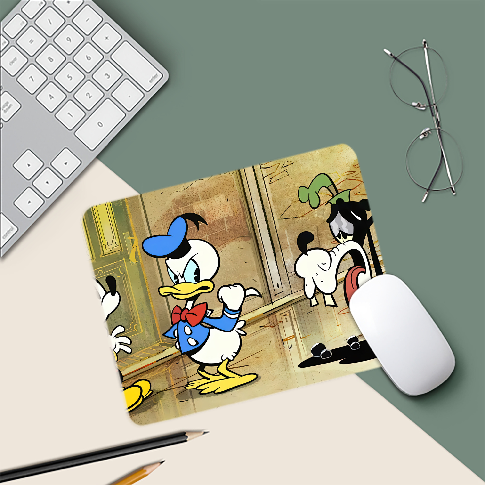 ミッキーマウス Mickey Mouse マウスパッド ステッチ加工 ラバー素材 防水 滑り止め 超薄型 ゲーミング/オフィス対応