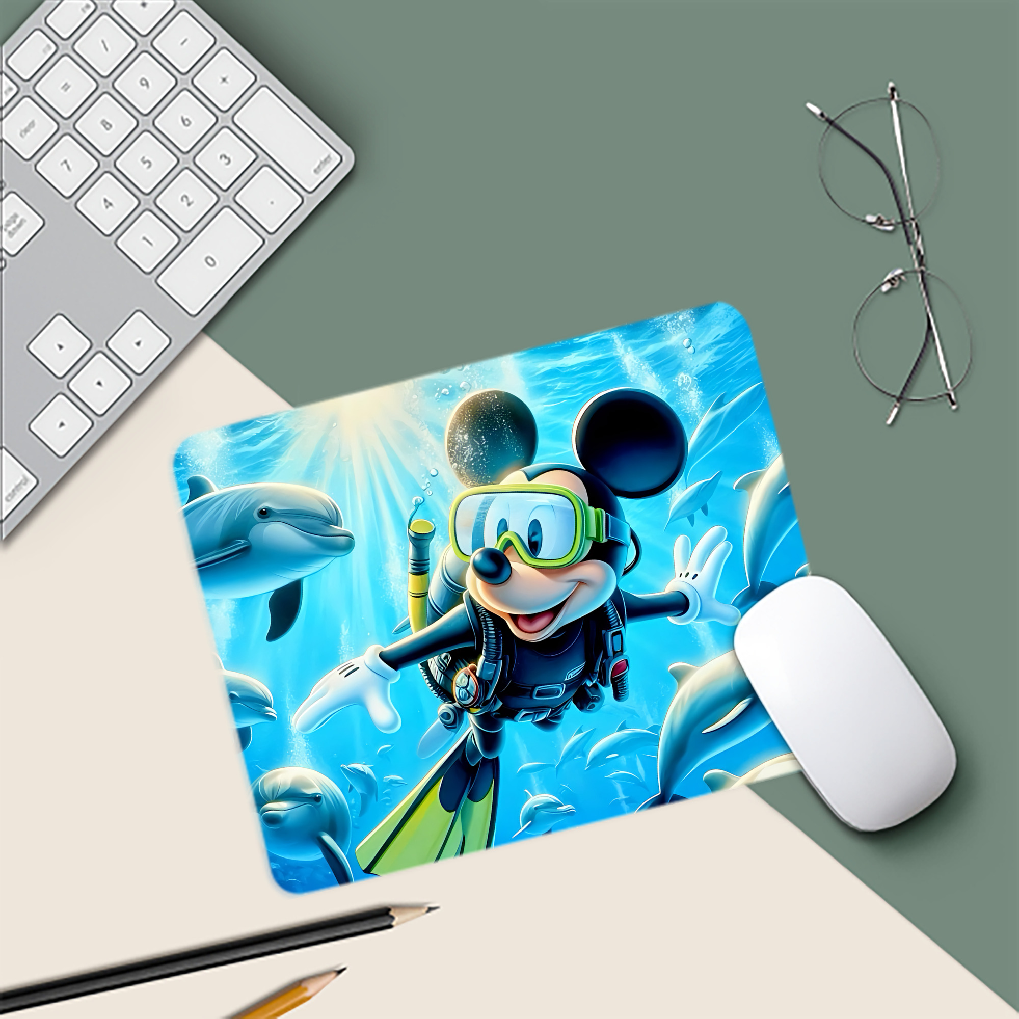 ミッキーマウス Mickey Mouse マウスパッド ステッチ加工 ラバー素材 防水 滑り止め 超薄型 ゲーミング/オフィス対応