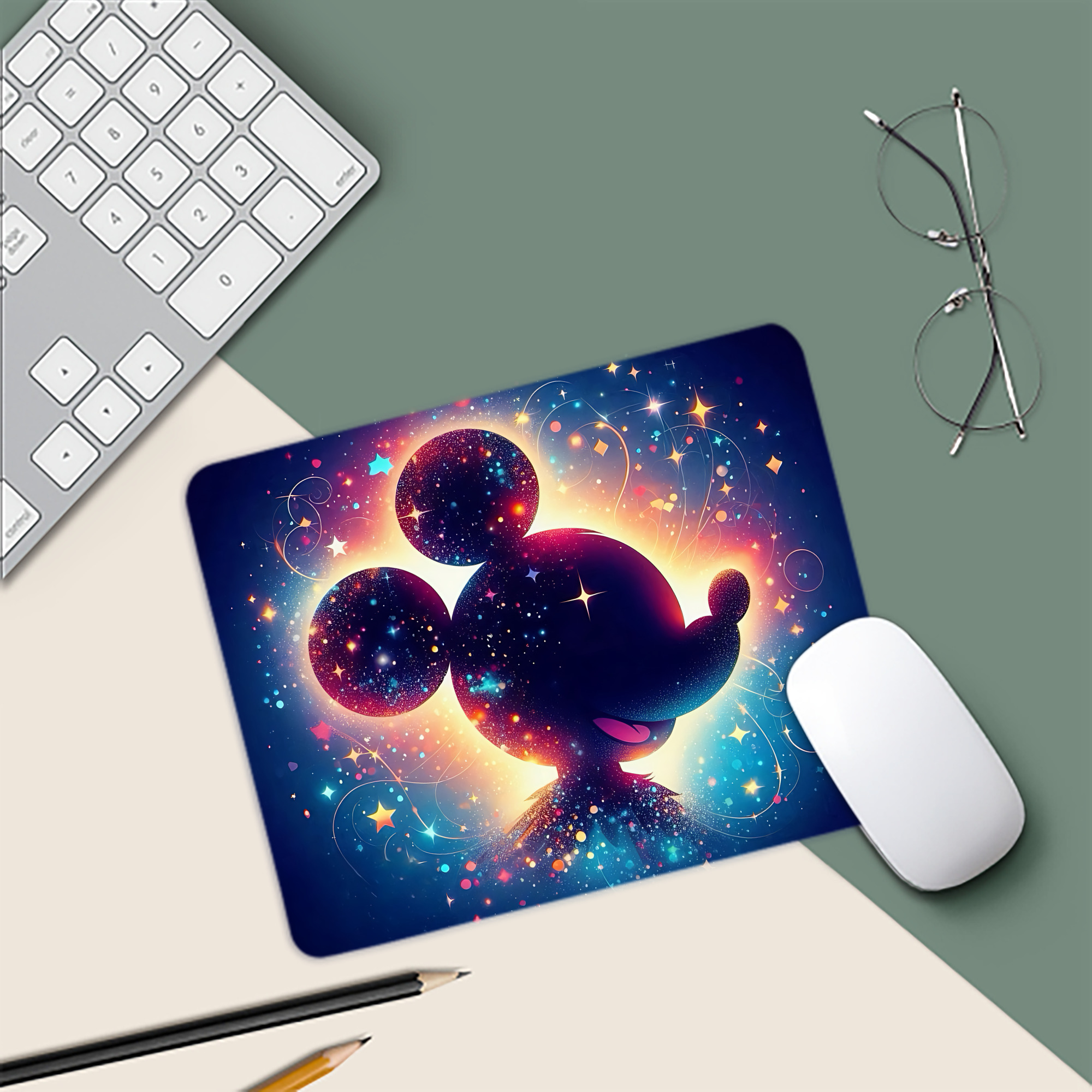 ミッキーマウス Mickey Mouse マウスパッド ステッチ加工 ラバー素材 防水 滑り止め 超薄型 ゲーミング/オフィス対応