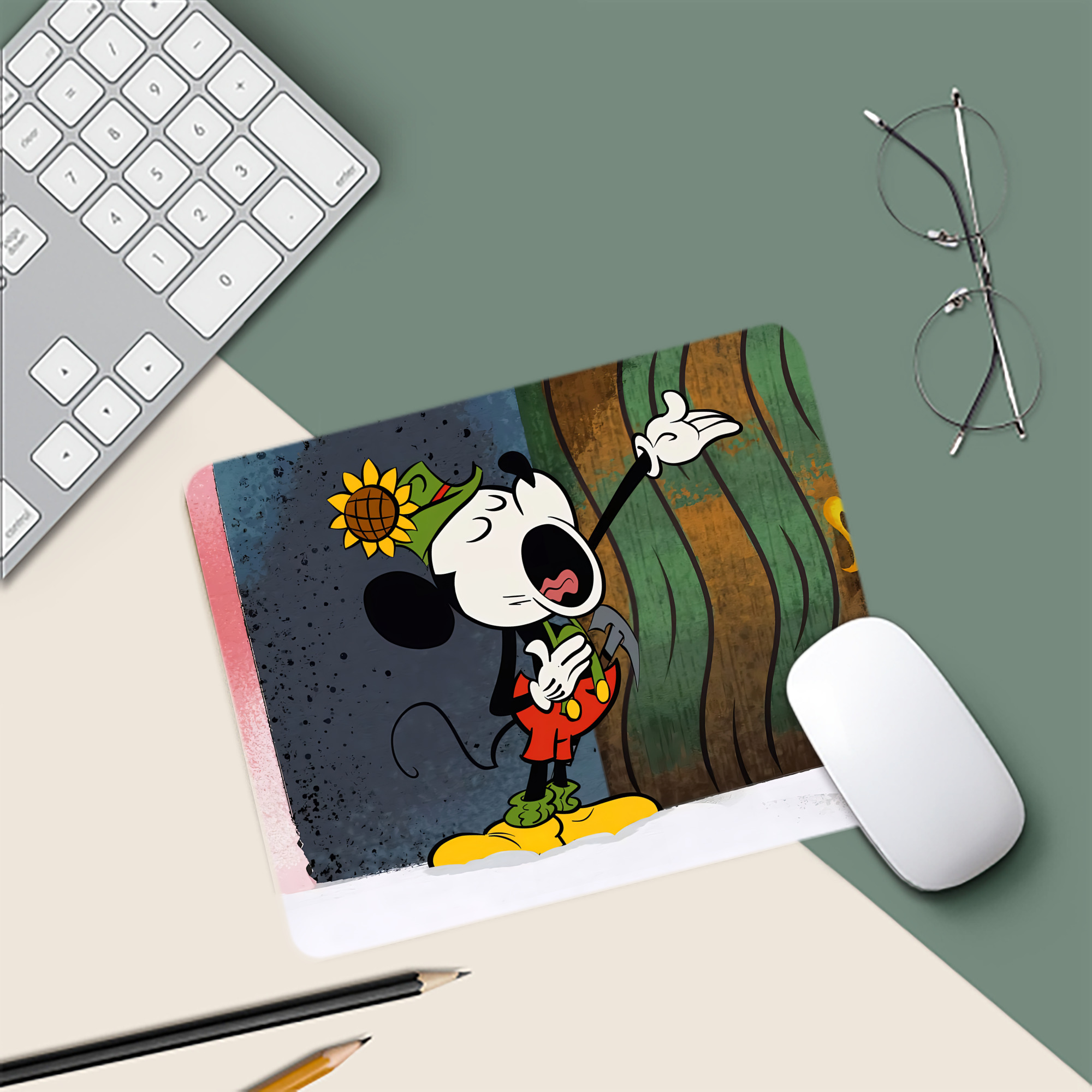 ミッキーマウス Mickey Mouse マウスパッド ステッチ加工 ラバー素材 防水 滑り止め 超薄型 ゲーミング/オフィス対応