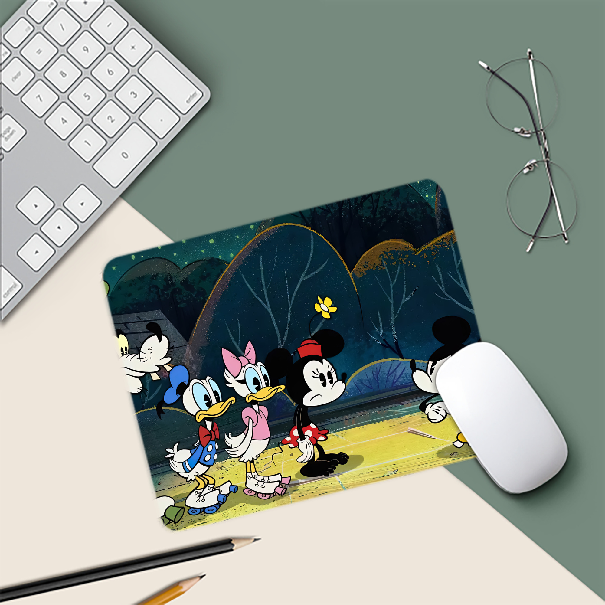 ミッキーマウス Mickey Mouse マウスパッド ステッチ加工 ラバー素材 防水 滑り止め 超薄型 ゲーミング/オフィス対応