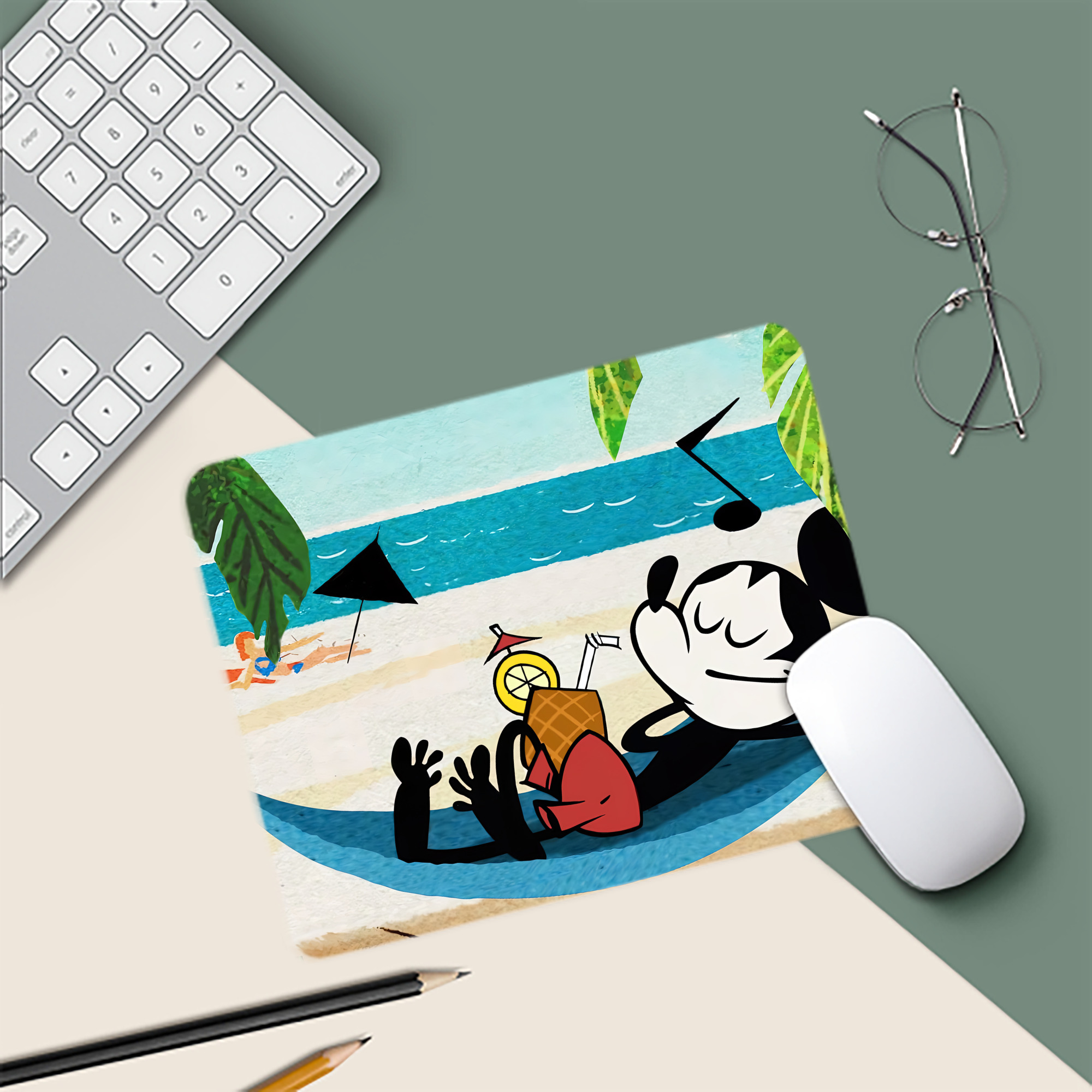 ミッキーマウス Mickey Mouse マウスパッド ステッチ加工 ラバー素材 防水 滑り止め 超薄型 ゲーミング/オフィス対応