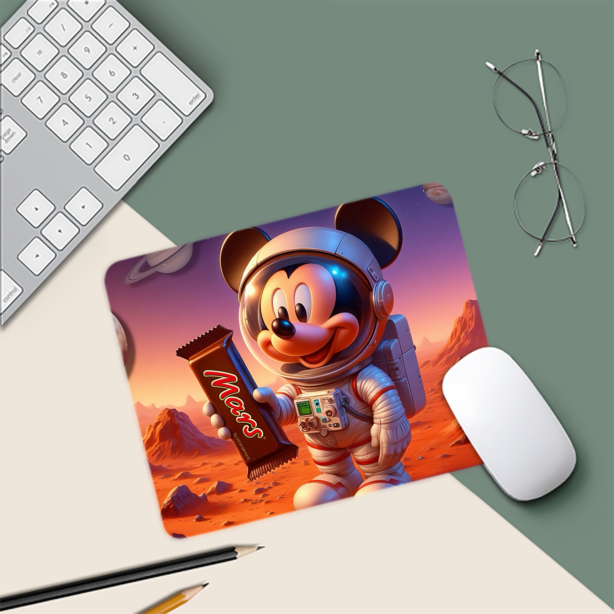 ミッキーマウス Mickey Mouse マウスパッド ステッチ加工 ラバー素材 防水 滑り止め 超薄型 ゲーミング/オフィス対応