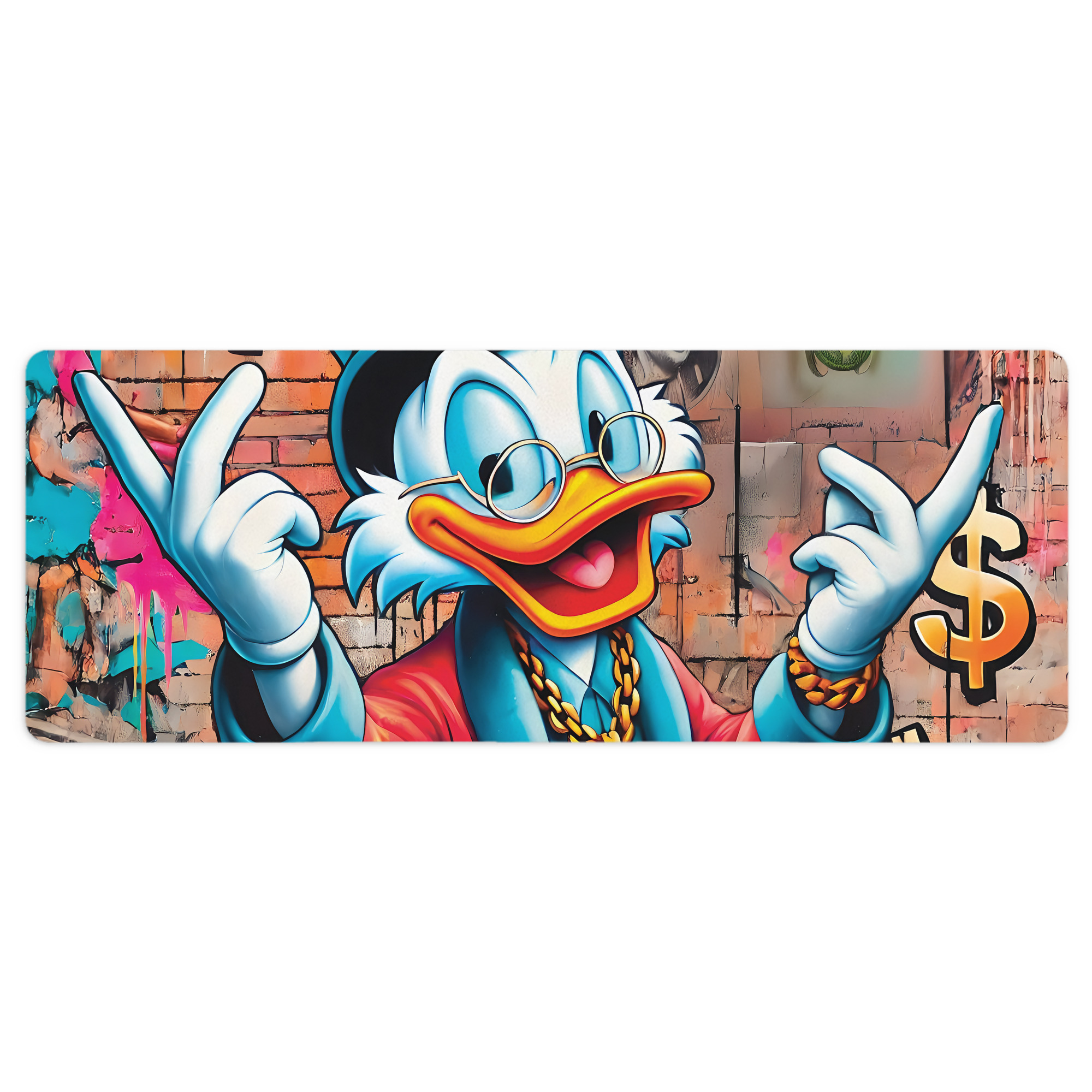 ミッキーマウス Mickey Mouse ステッチ加工 大判デスクマット／滑り止めマウスパッド