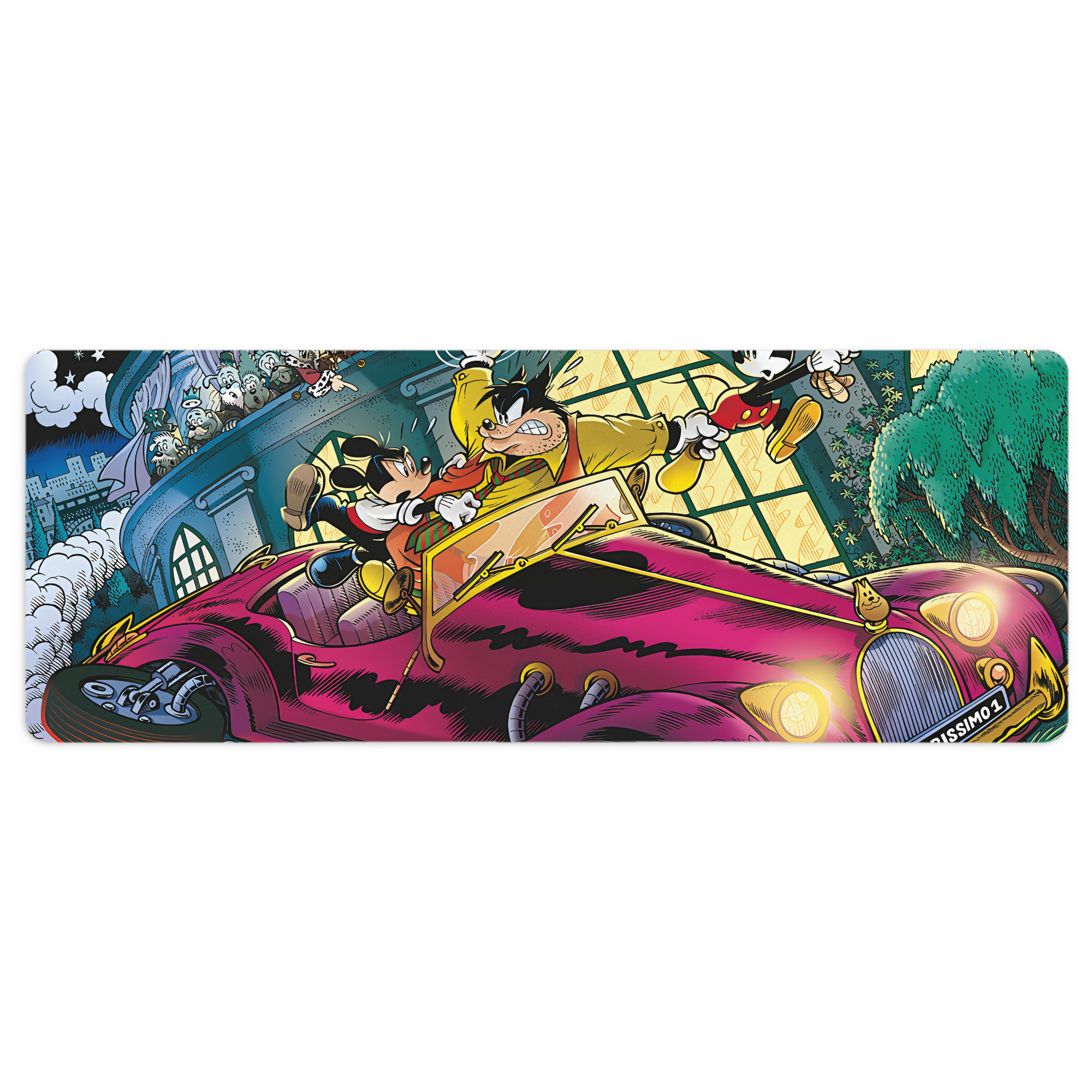 ミッキーマウス Mickey Mouse ステッチ加工 大判デスクマット／滑り止めマウスパッド