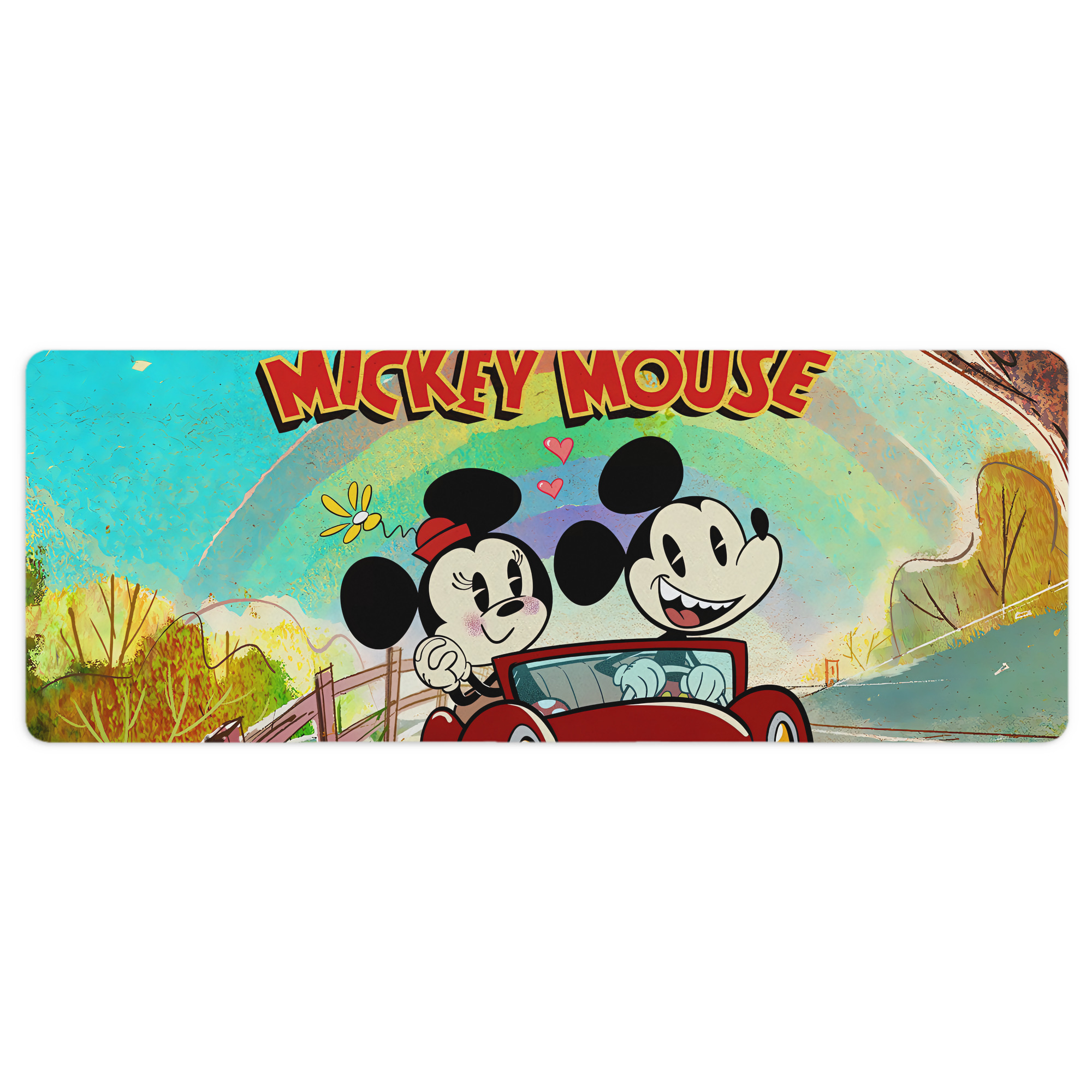 ミッキーマウス Mickey Mouse ステッチ加工 大判デスクマット／滑り止めマウスパッド