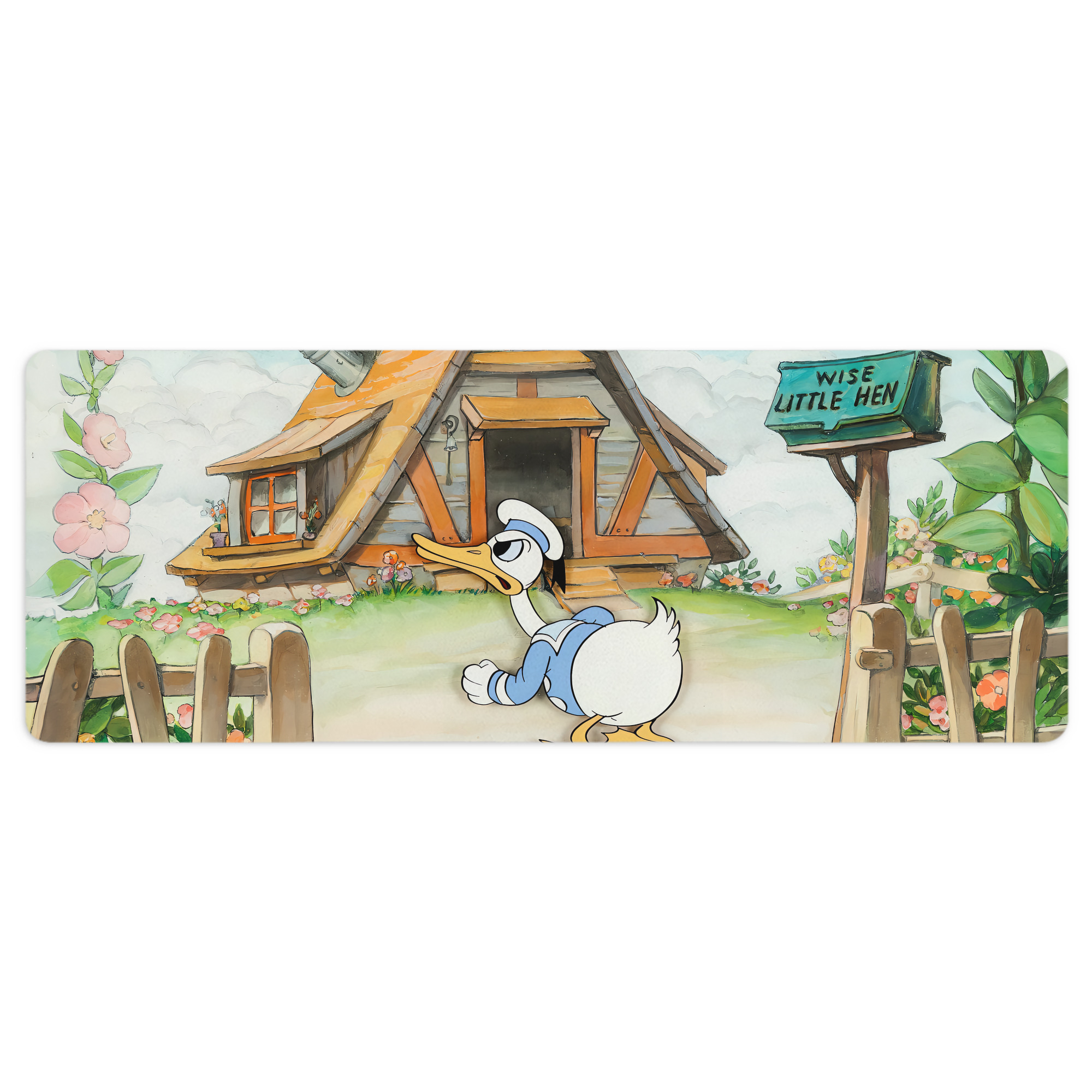ミッキーマウス Mickey Mouse ステッチ加工 大判デスクマット／滑り止めマウスパッド