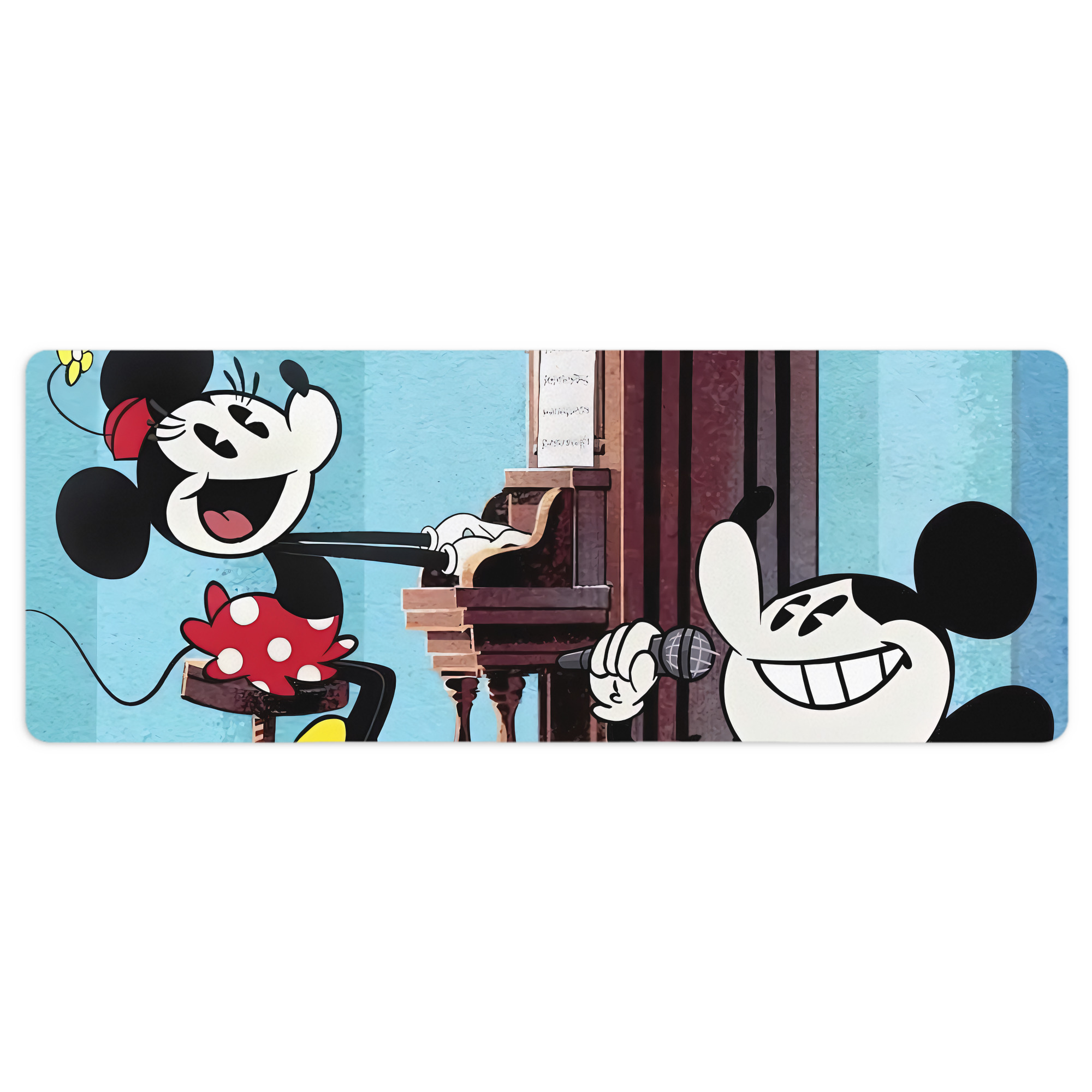 ミッキーマウス Mickey Mouse ステッチ加工 大判デスクマット／滑り止めマウスパッド