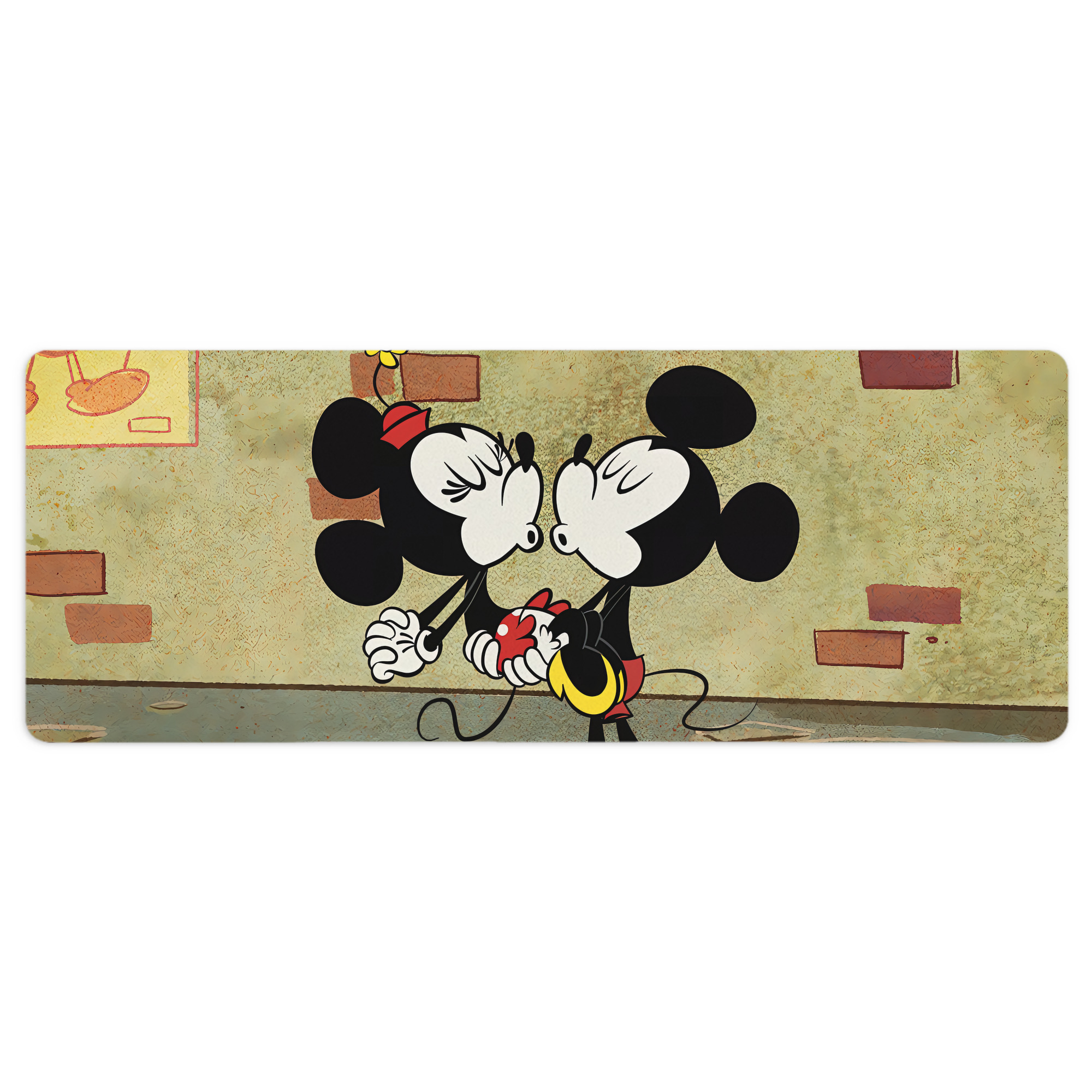 ミッキーマウス Mickey Mouse ステッチ加工 大判デスクマット／滑り止めマウスパッド