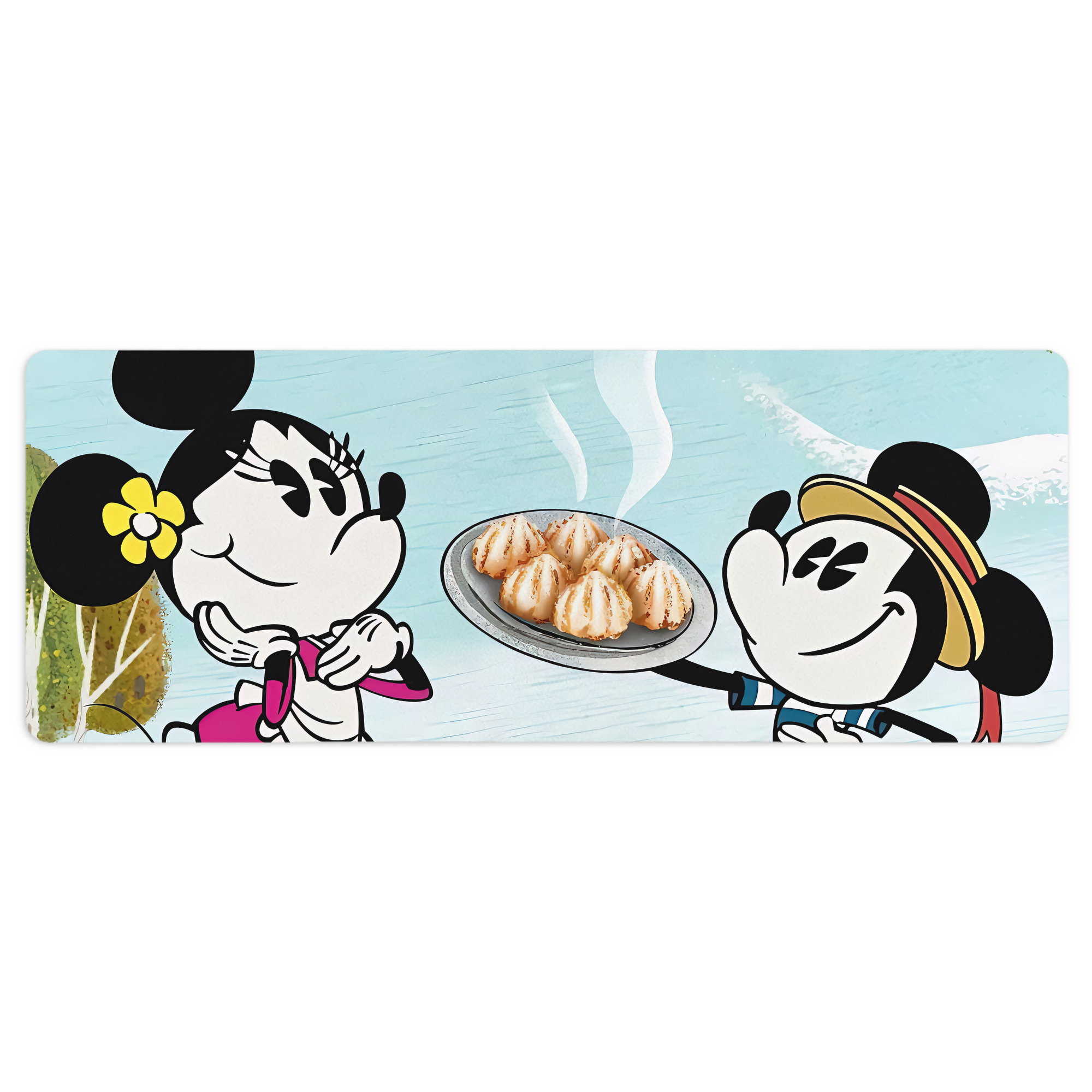 ミッキーマウス Mickey Mouse ステッチ加工 大判デスクマット／滑り止めマウスパッド