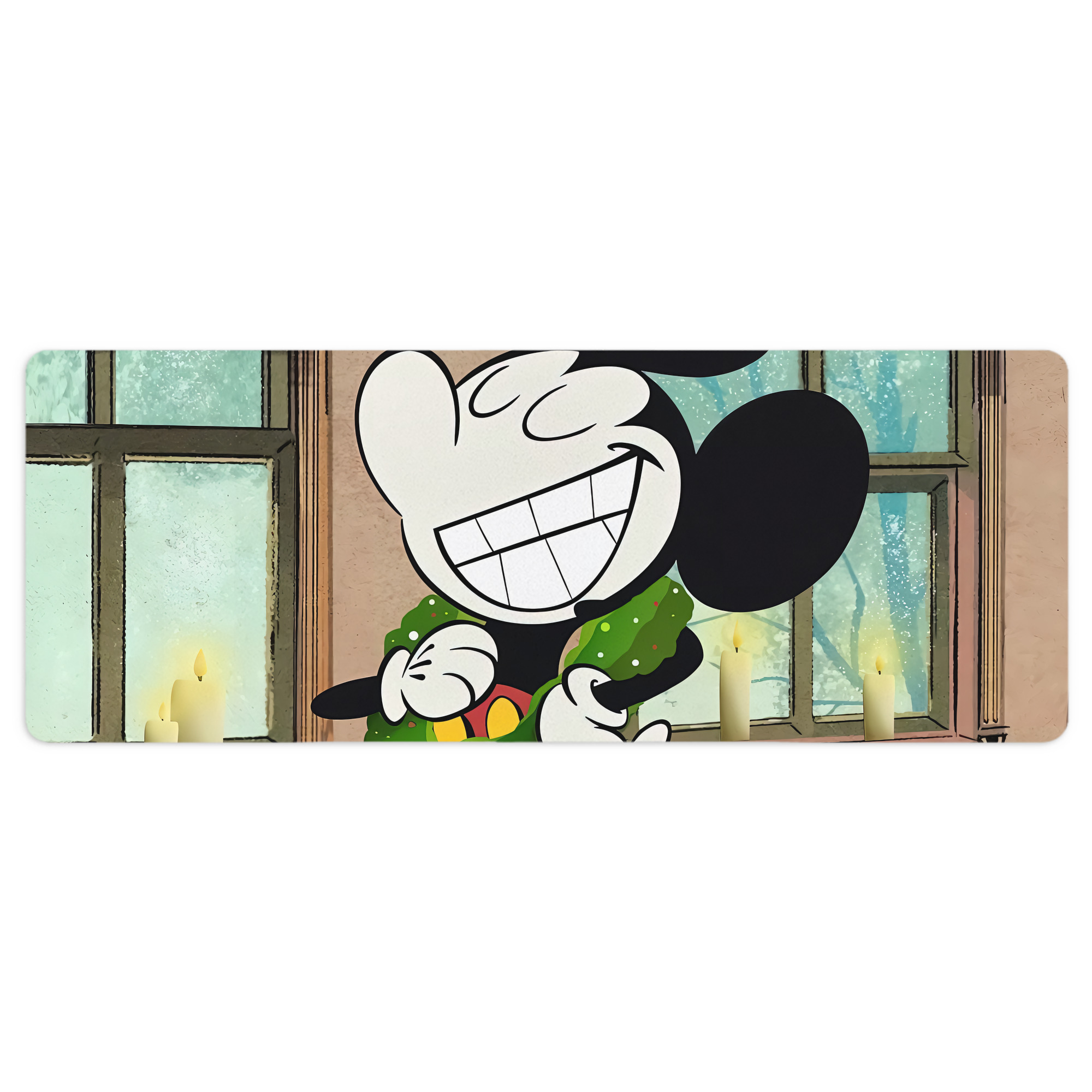 ミッキーマウス Mickey Mouse ステッチ加工 大判デスクマット／滑り止めマウスパッド