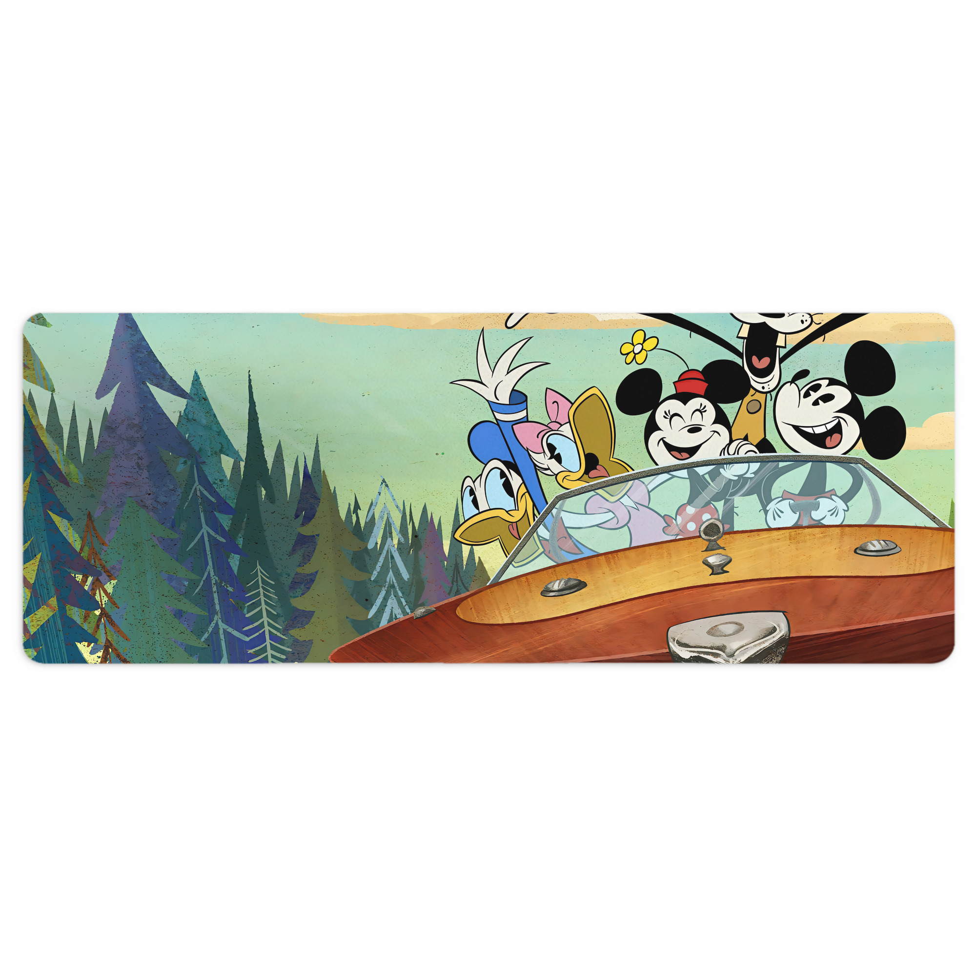 ミッキーマウス Mickey Mouse ステッチ加工 大判デスクマット／滑り止めマウスパッド