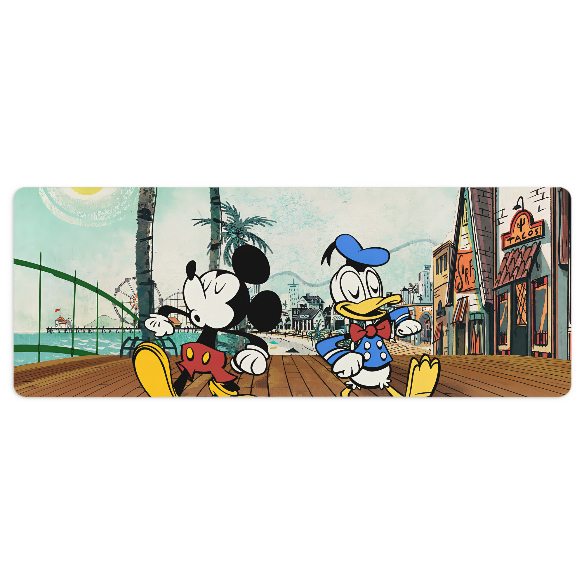 ミッキーマウス Mickey Mouse ステッチ加工 大判デスクマット／滑り止めマウスパッド