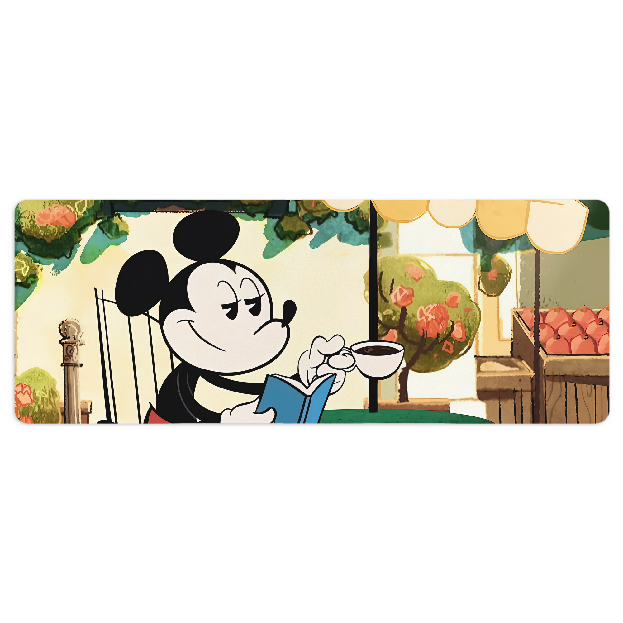ミッキーマウス Mickey Mouse ステッチ加工 大判デスクマット／滑り止めマウスパッド