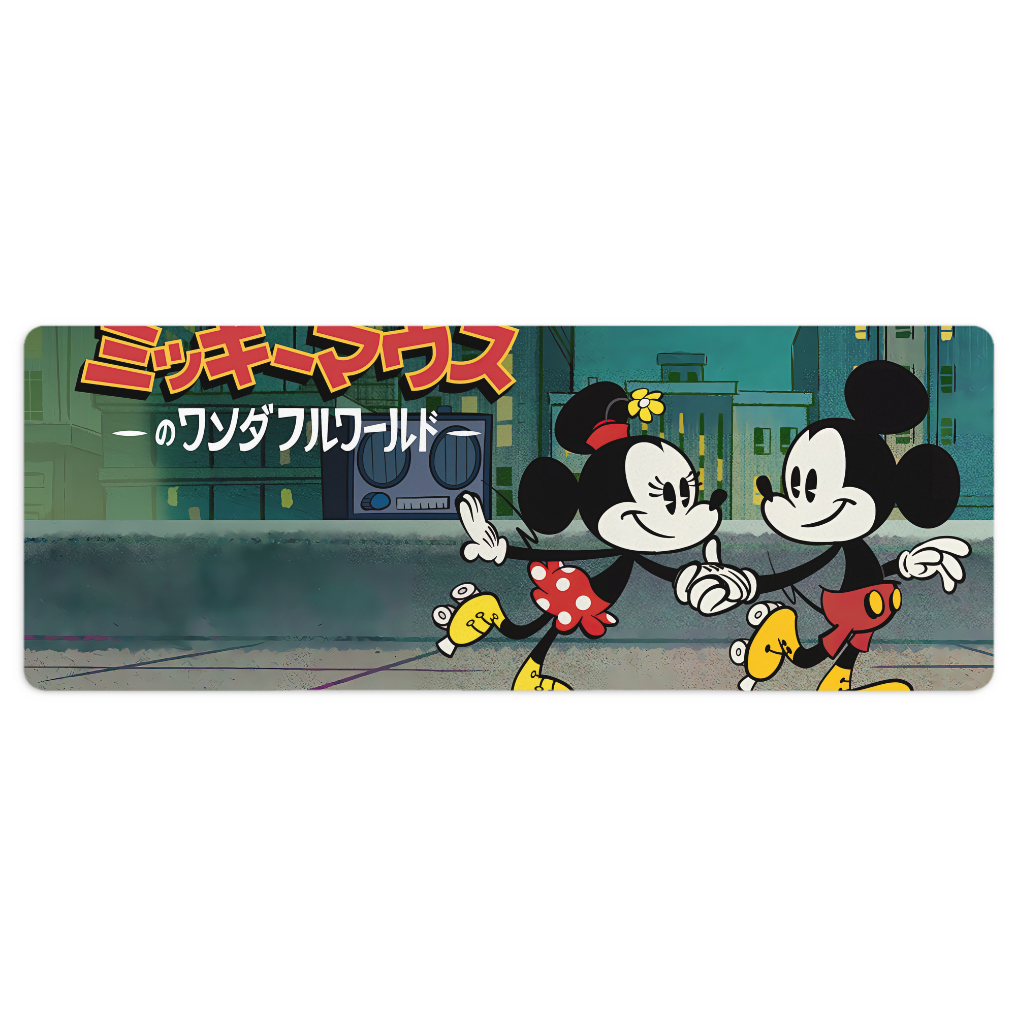 ミッキーマウス Mickey Mouse ステッチ加工 大判デスクマット／滑り止めマウスパッド