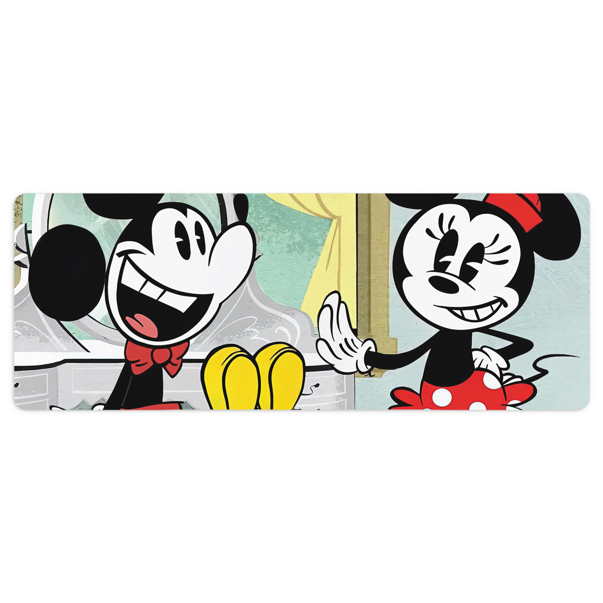 ミッキーマウス Mickey Mouse ステッチ加工 大判デスクマット／滑り止めマウスパッド