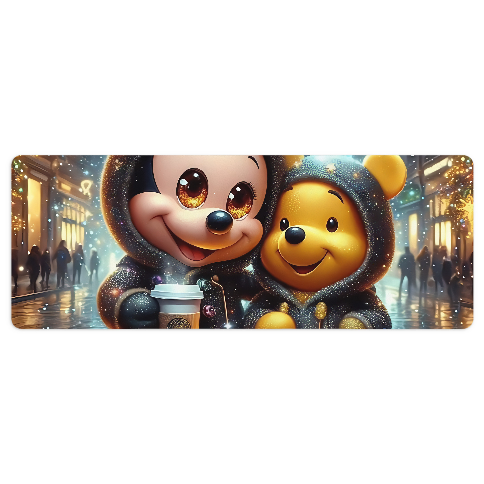 ミッキーマウス Mickey Mouse ステッチ加工 大判デスクマット／滑り止めマウスパッド