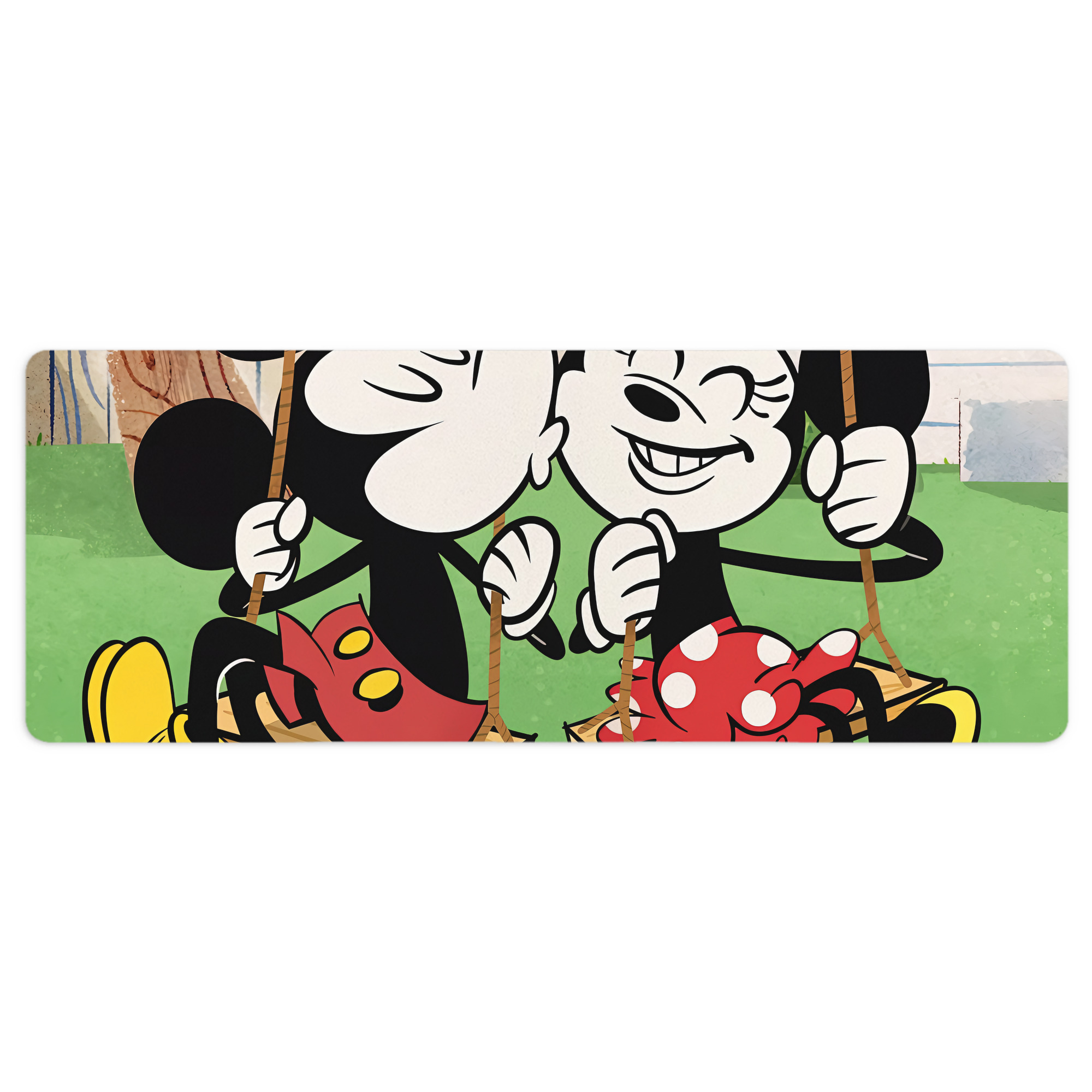 ミッキーマウス Mickey Mouse ステッチ加工 大判デスクマット／滑り止めマウスパッド