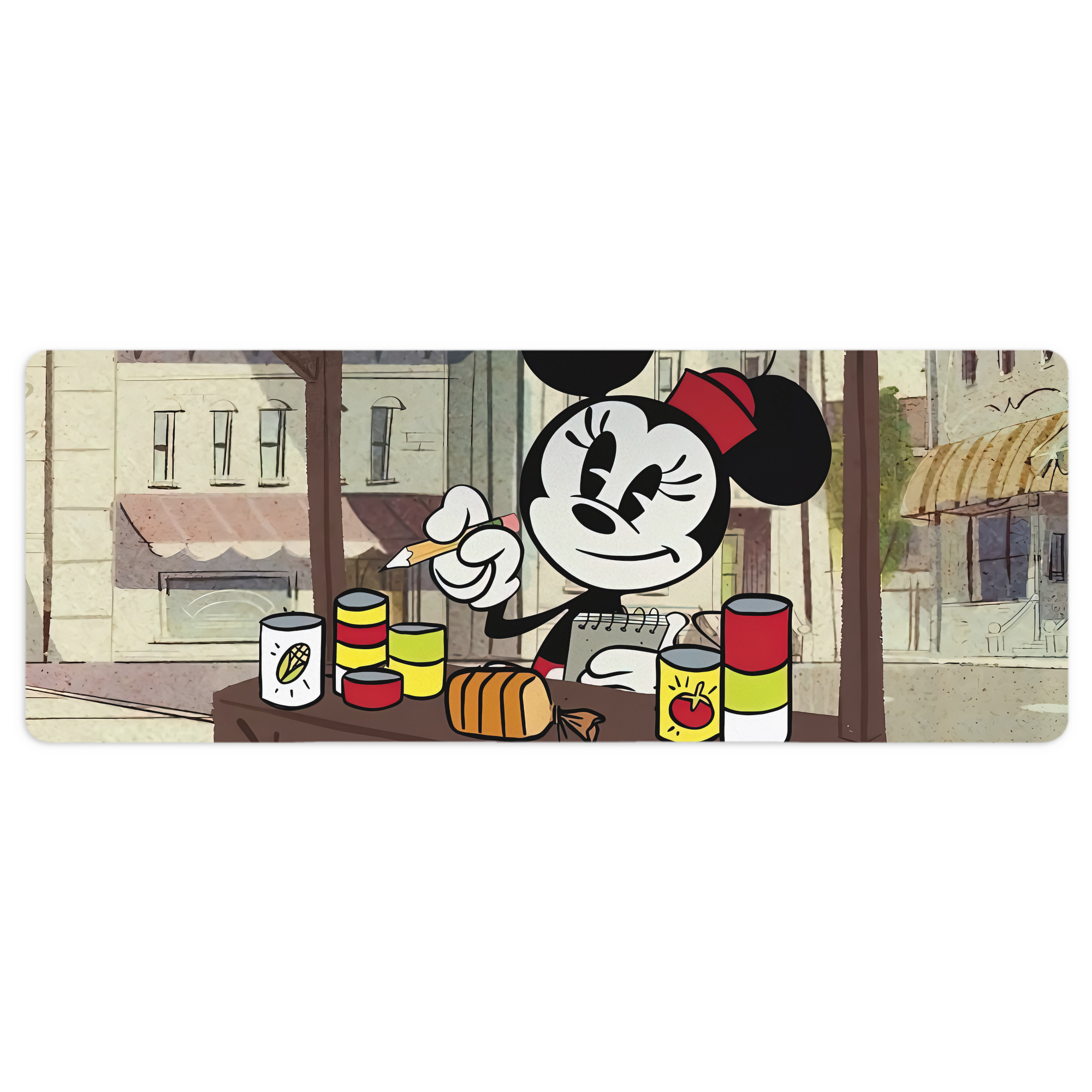 ミッキーマウス Mickey Mouse ステッチ加工 大判デスクマット／滑り止めマウスパッド