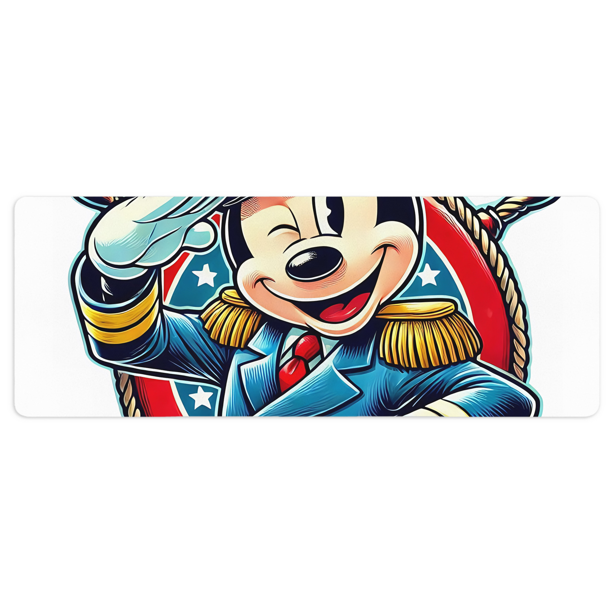 ミッキーマウス Mickey Mouse ステッチ加工 大判デスクマット／滑り止めマウスパッド