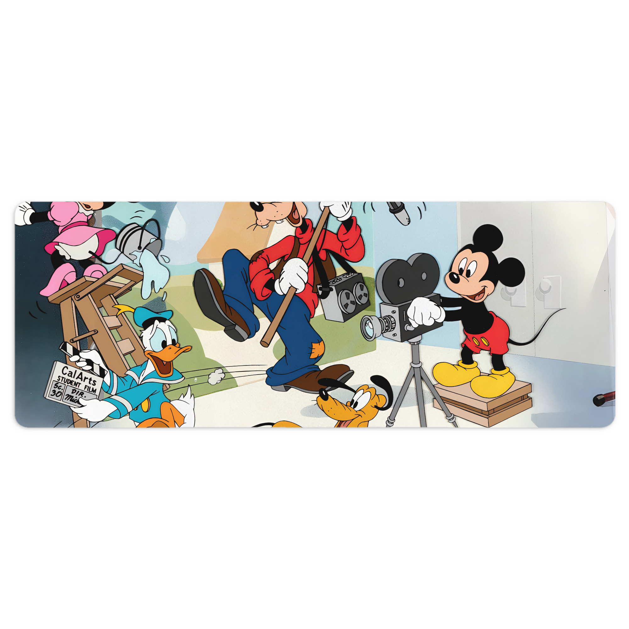 ミッキーマウス Mickey Mouse ステッチ加工 大判デスクマット／滑り止めマウスパッド