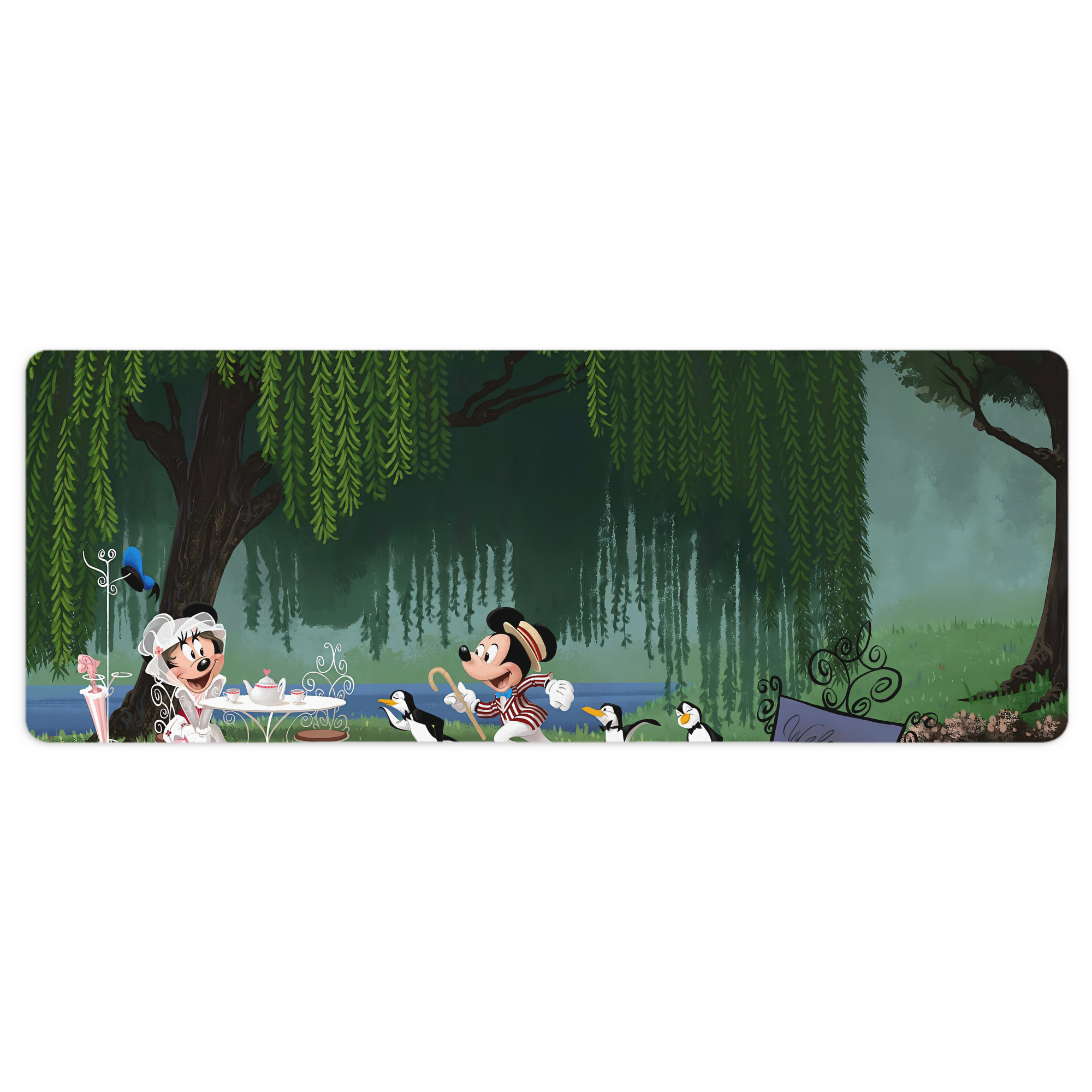 ミッキーマウス Mickey Mouse ステッチ加工 大判デスクマット／滑り止めマウスパッド