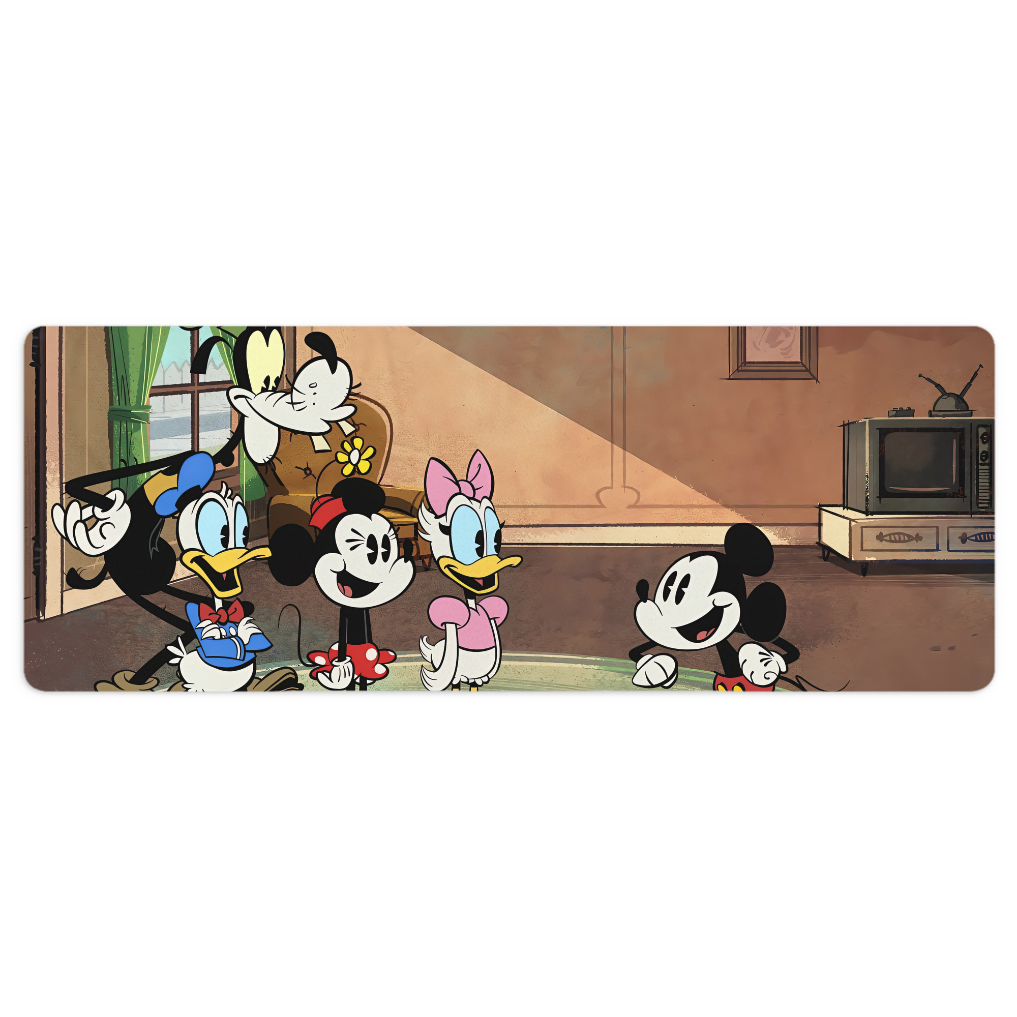 ミッキーマウス Mickey Mouse ステッチ加工 大判デスクマット／滑り止めマウスパッド