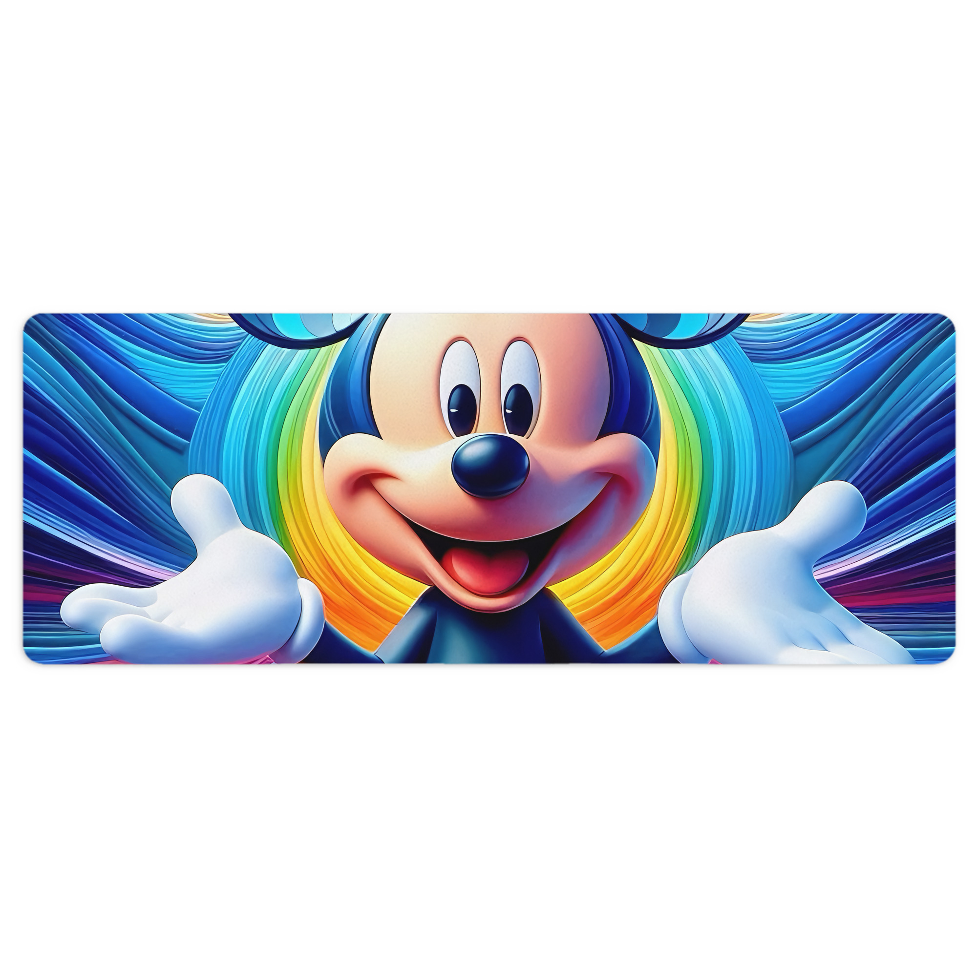 ミッキーマウス Mickey Mouse ステッチ加工 大判デスクマット／滑り止めマウスパッド