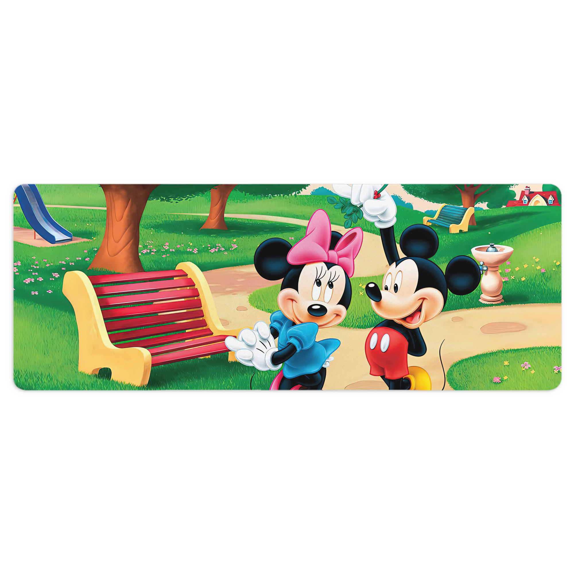 ミッキーマウス Mickey Mouse ステッチ加工 大判デスクマット／滑り止めマウスパッド