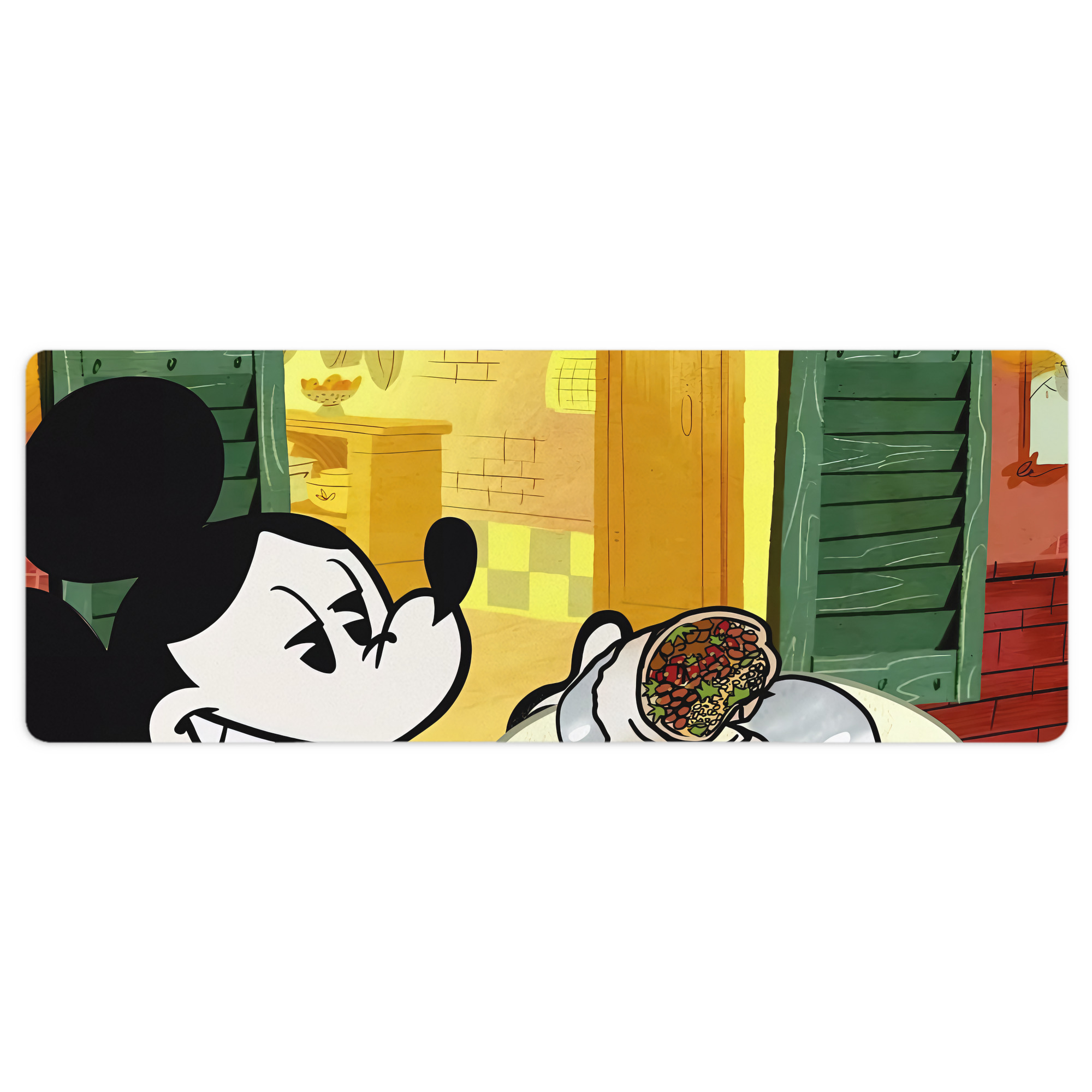 ミッキーマウス Mickey Mouse ステッチ加工 大判デスクマット／滑り止めマウスパッド