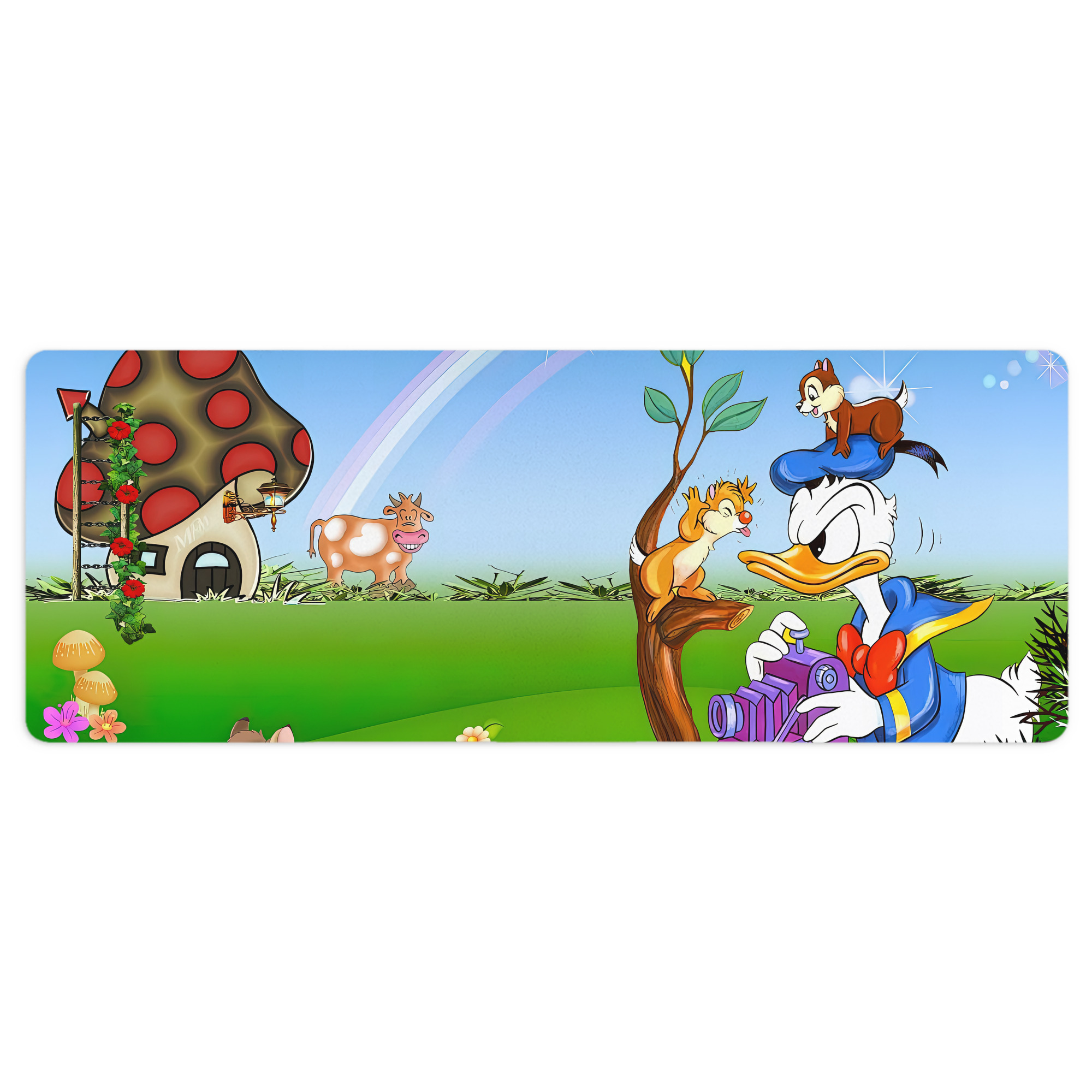 ミッキーマウス Mickey Mouse ステッチ加工 大判デスクマット／滑り止めマウスパッド