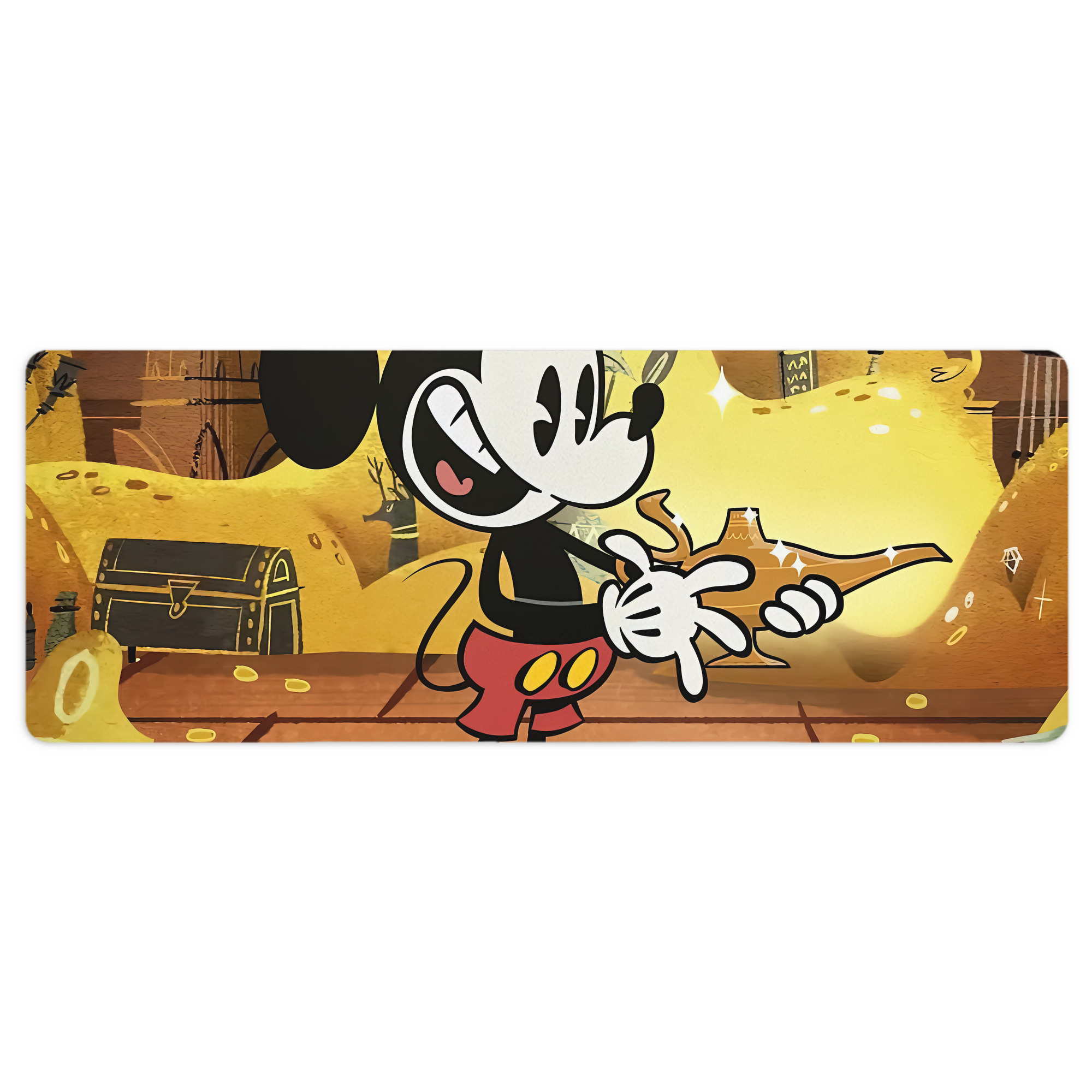 ミッキーマウス Mickey Mouse ステッチ加工 大判デスクマット／滑り止めマウスパッド
