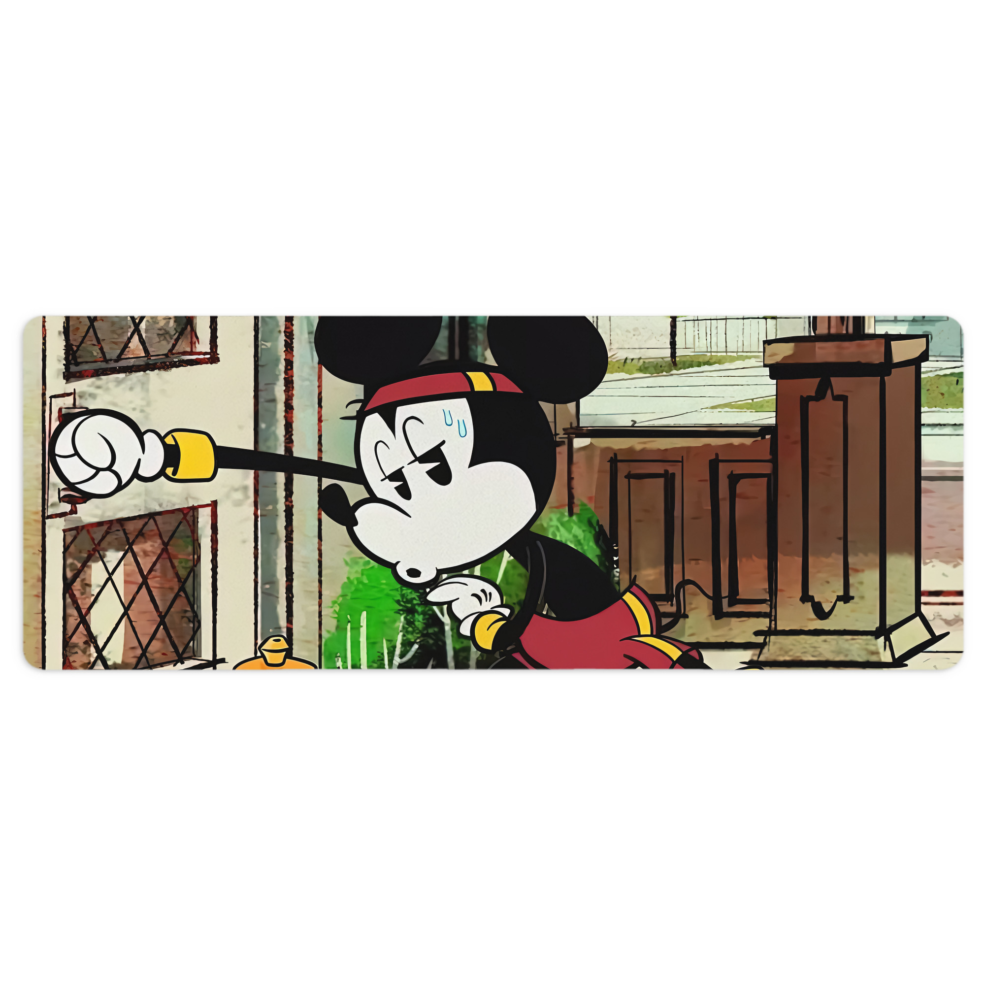 ミッキーマウス Mickey Mouse ステッチ加工 大判デスクマット／滑り止めマウスパッド