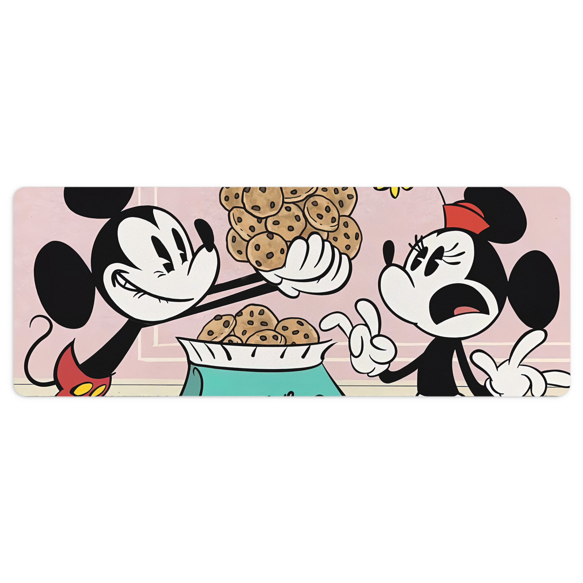 ミッキーマウス Mickey Mouse ステッチ加工 大判デスクマット／滑り止めマウスパッド