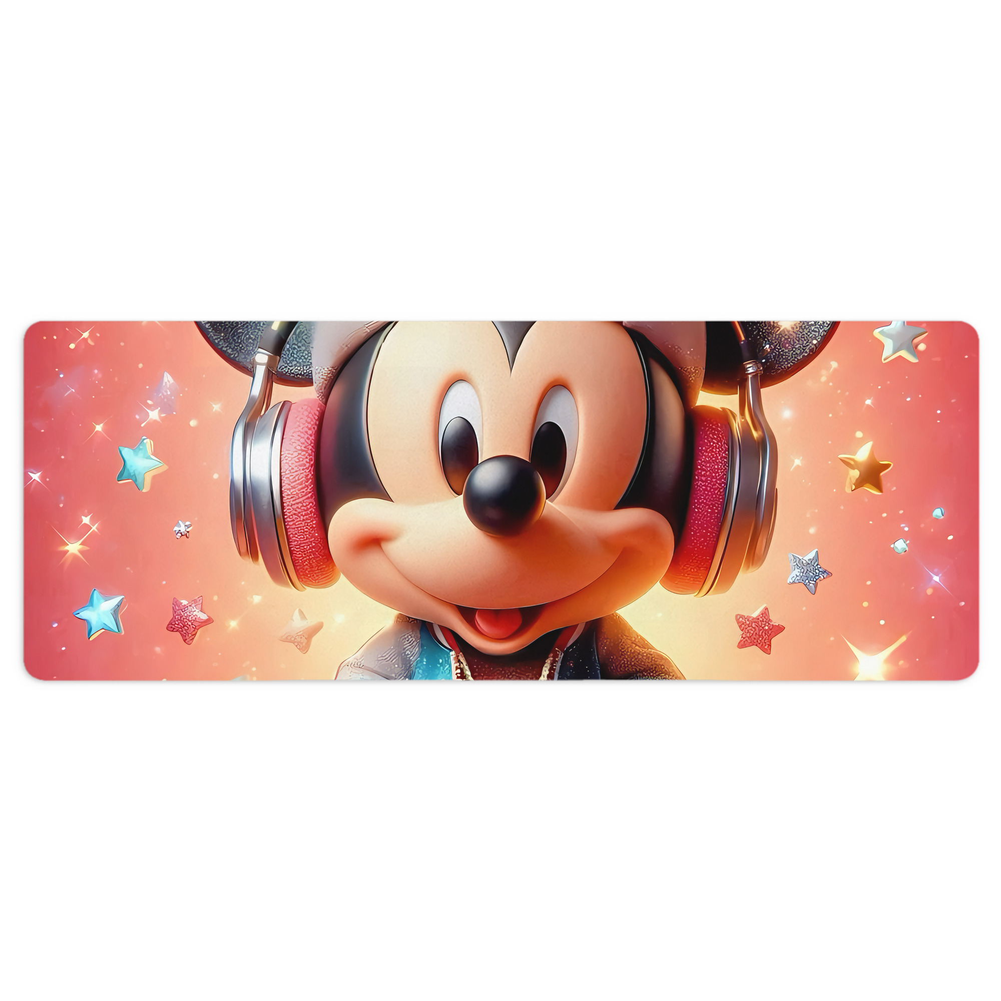ミッキーマウス Mickey Mouse ステッチ加工 大判デスクマット／滑り止めマウスパッド